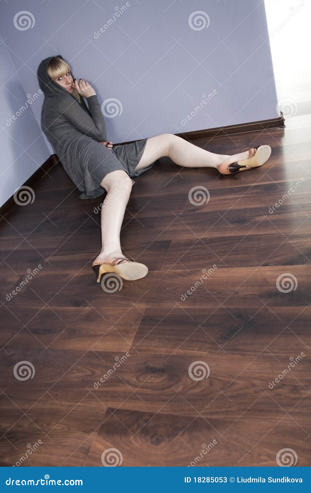 Lonely women on a floor stock image. Image of floor, contemplation