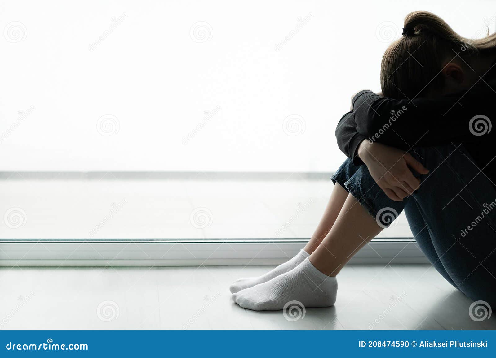 Lonely Young Woman Feeling Depressed and Stressed in Depression ...