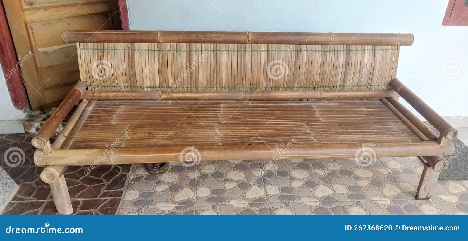 Long Bamboo Chairs for Comfortable Seating Stock Photo Image of