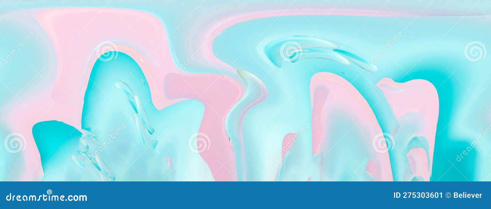 Long Banner. Abstract Light Pink Blue Background with Blurred Pattern