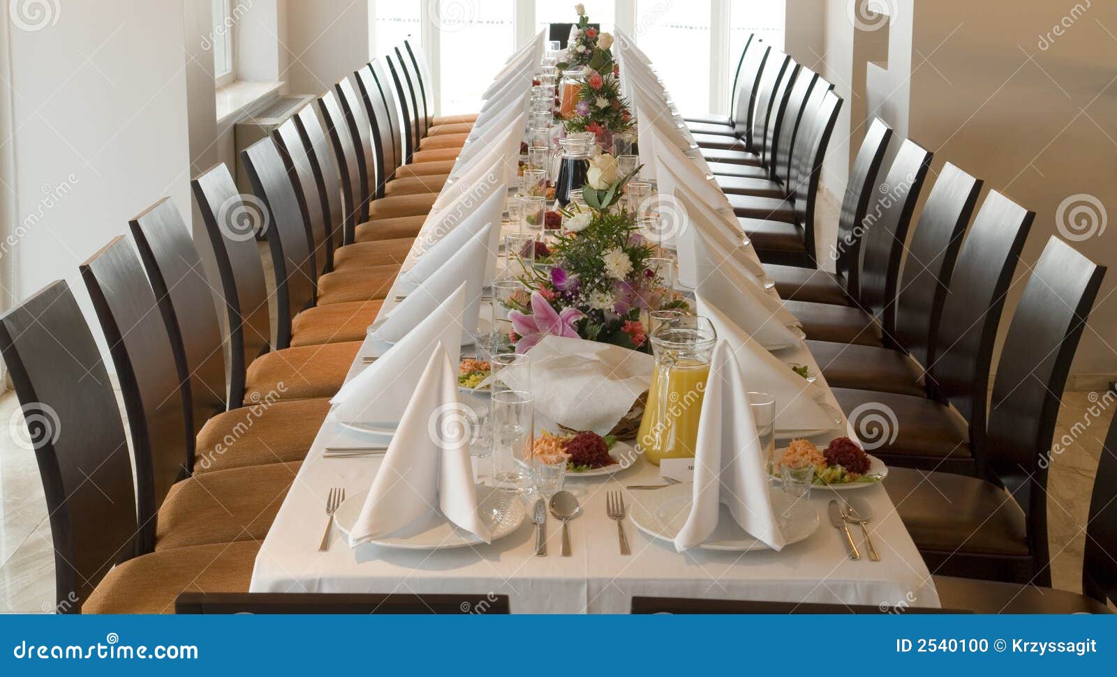 Long Banquet Ttable Stock Photo - Image: 2540100