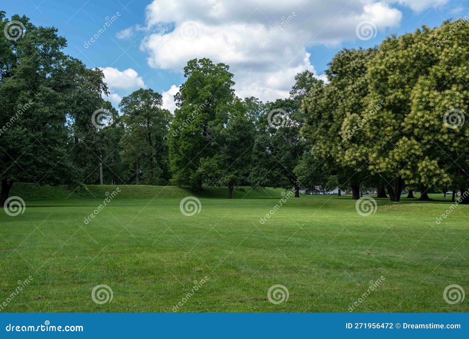 Long Barrow by Great Circle Mound Exterior Newark Earthworks Ohio Stock ...