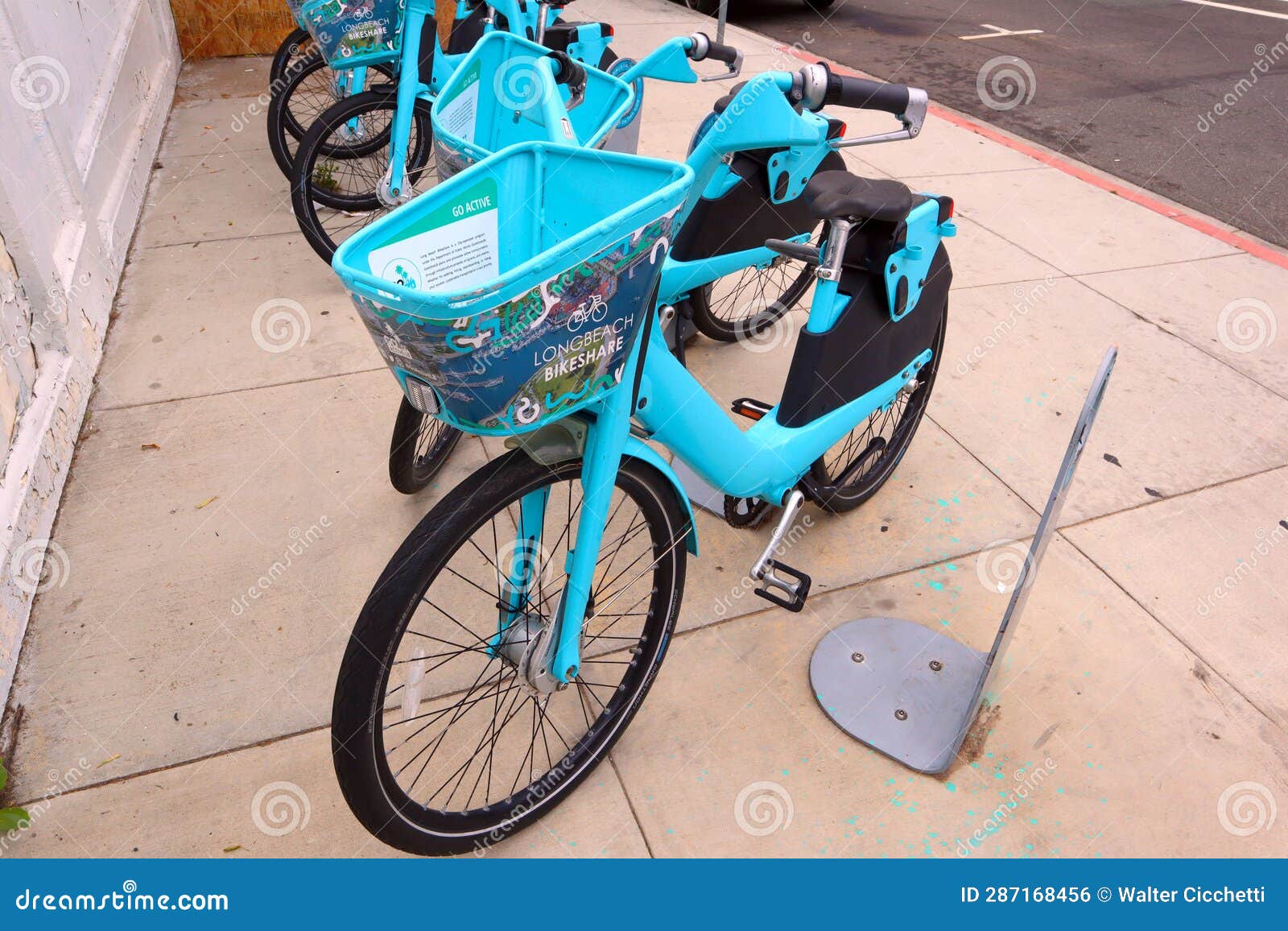 Long Beach, California Long Beach Bike Share Editorial Photo Image