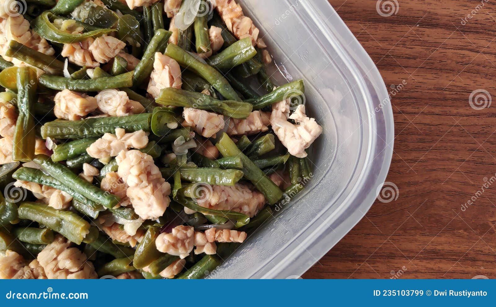 Long Beans and Stirfried Tempeh Stock Image Image of cuisine, curry