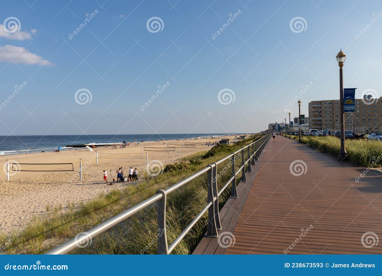 Long Branch Beach Boardwalk and Shore Along the Atlantic Ocean in