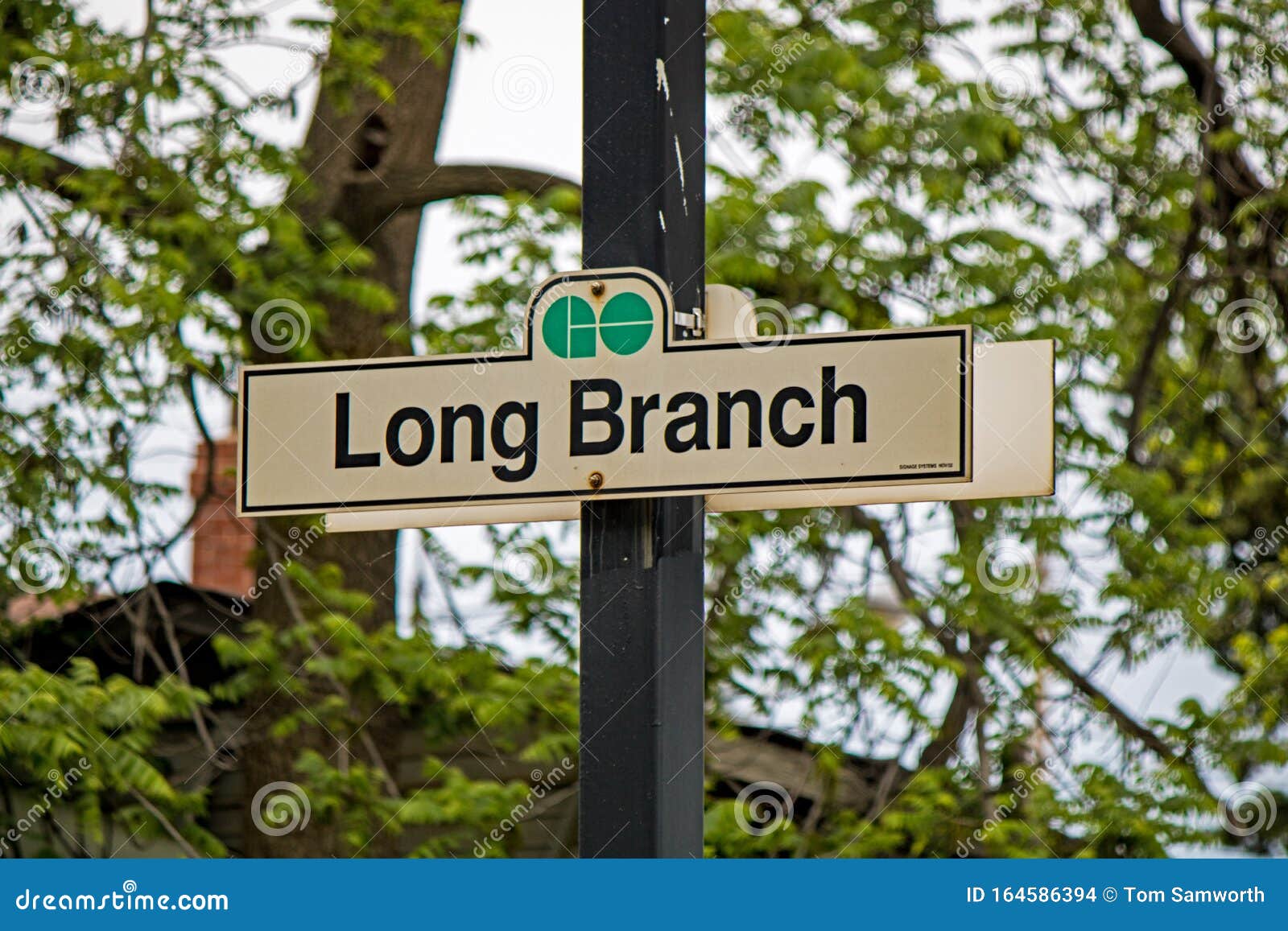 Long Branch GO Station Platform Sign Stock Photo - Image of