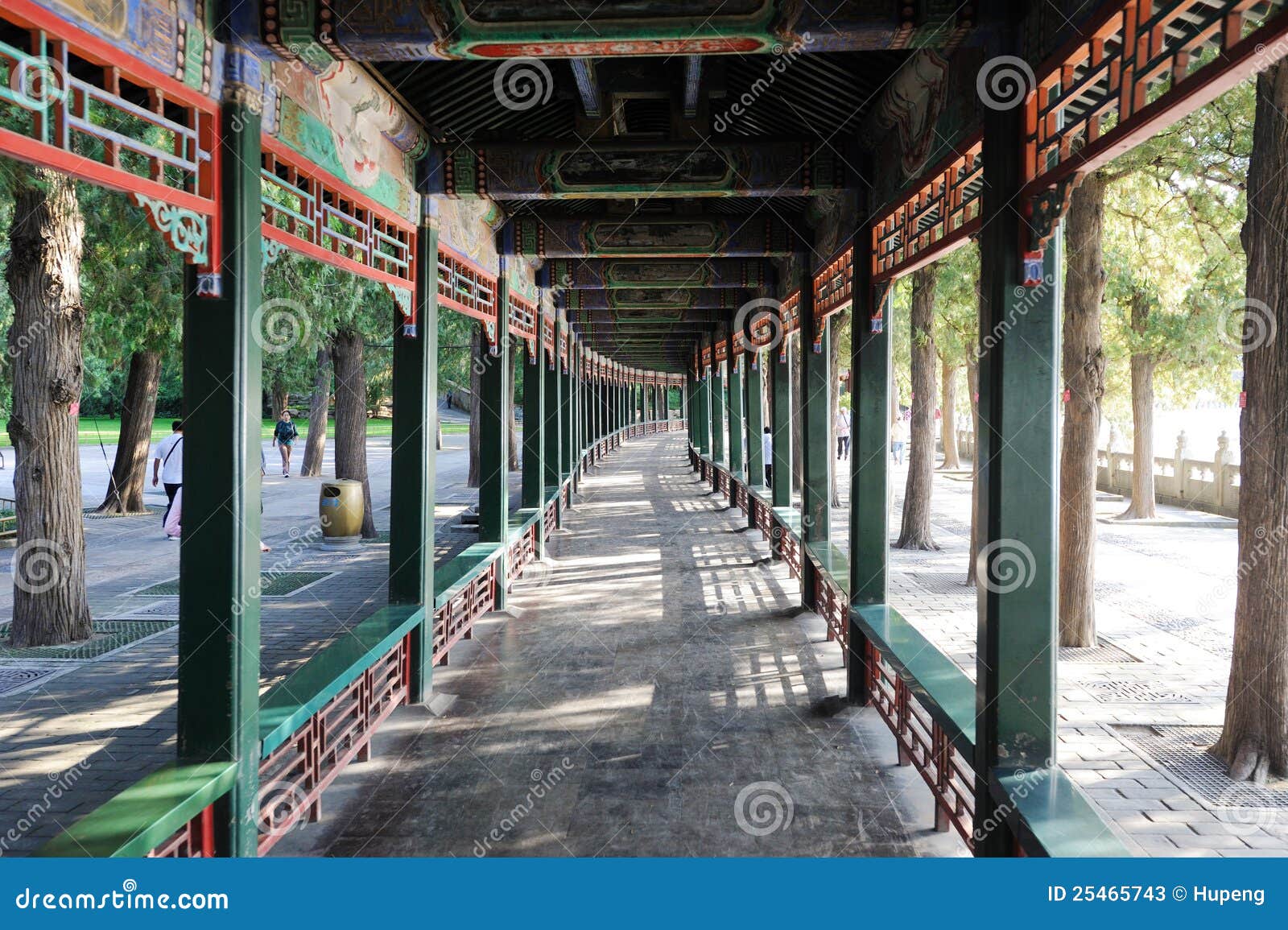 The Long Corridor at the Summer Palace Beijing Stock Image Image of