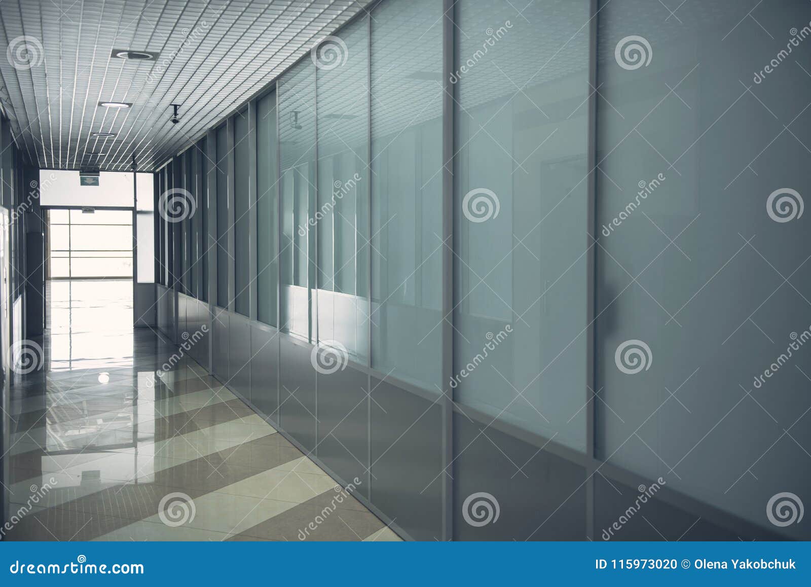 Long Dark Corridor with Light at End Stock Photo Image of inside