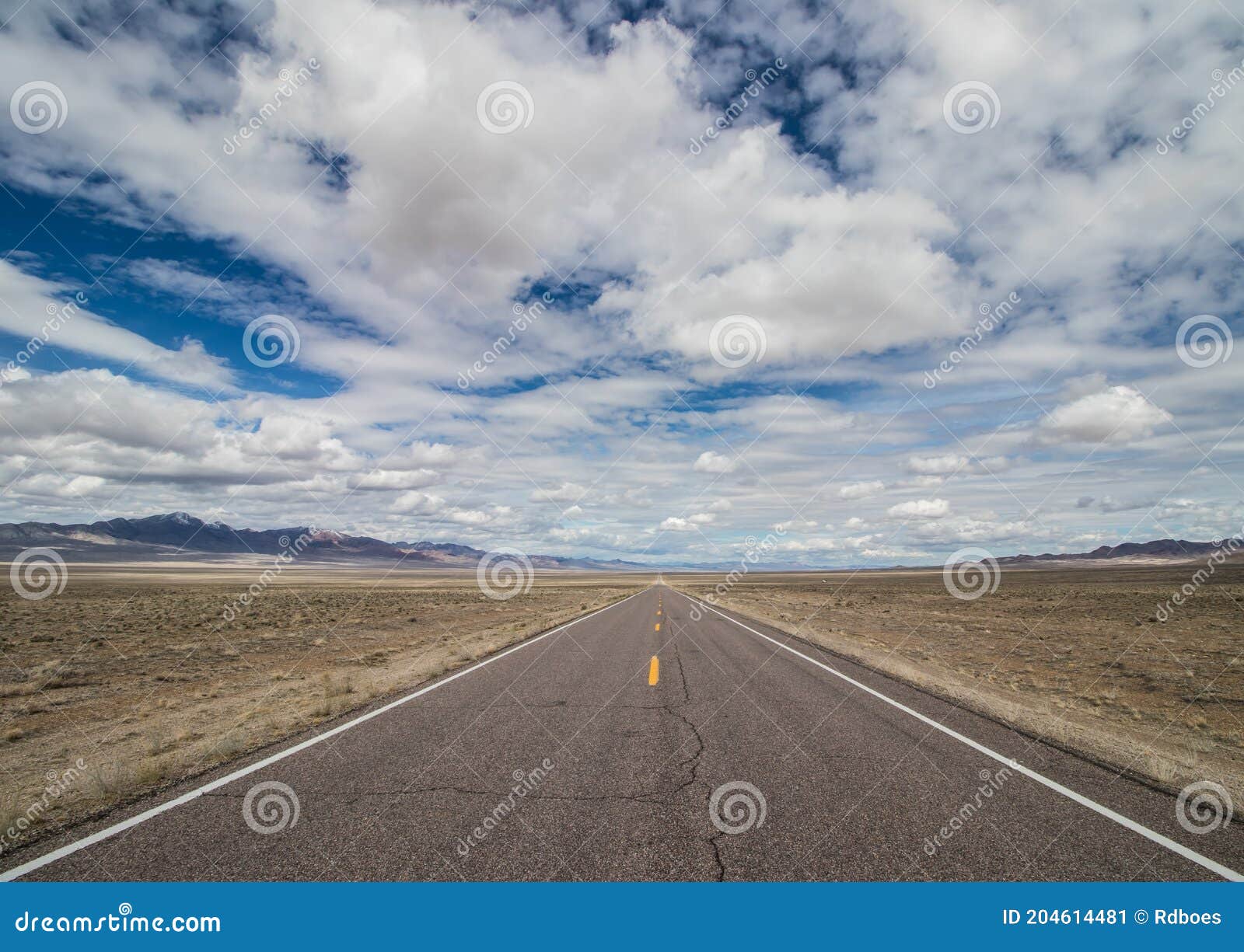 long desolate road in the desert