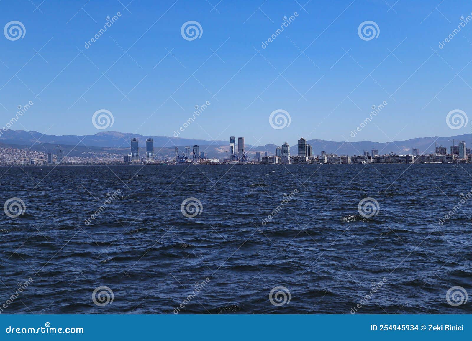 long distance view of skyscrappers in bayrakli