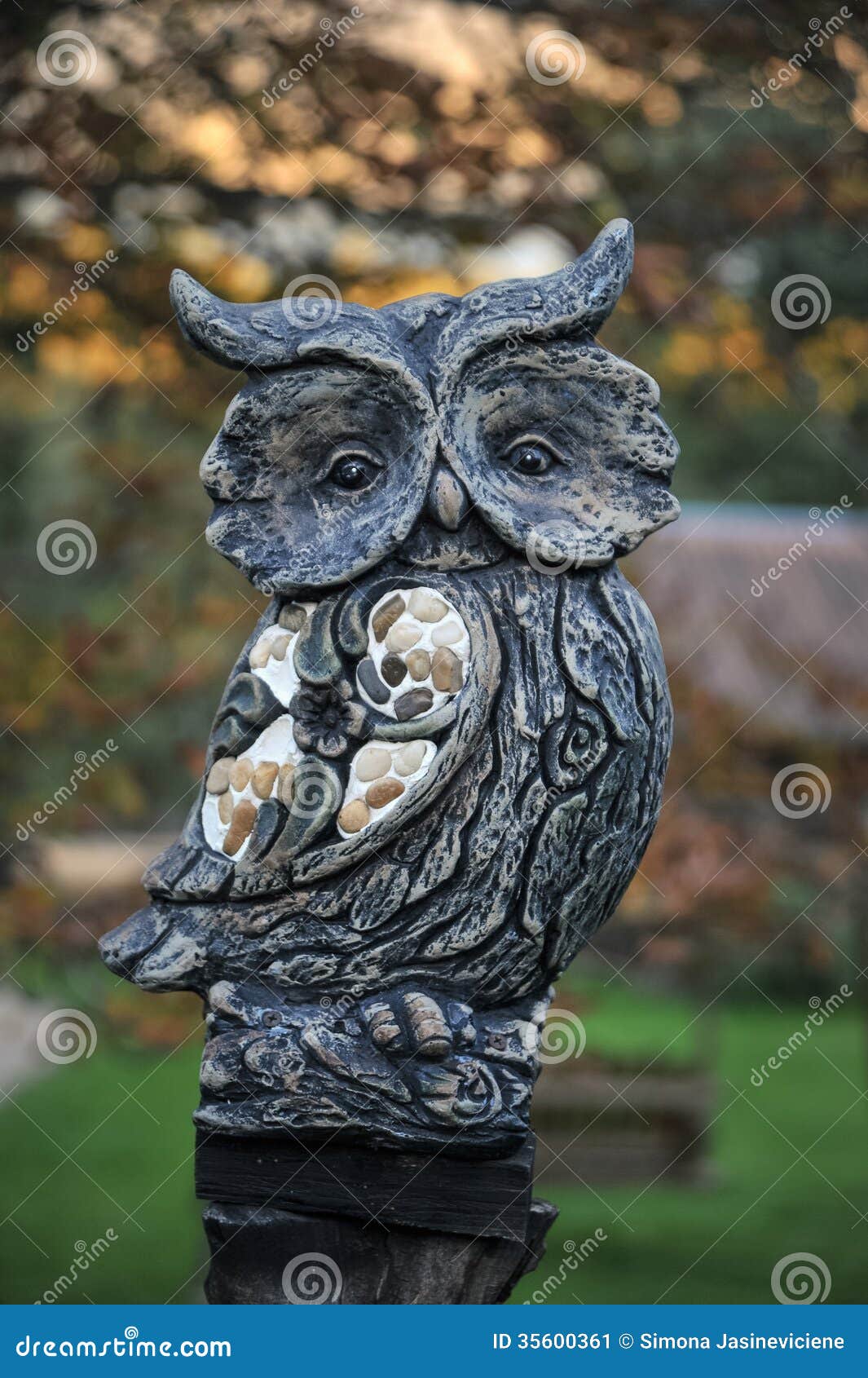 Longeared Owl Stone Sculpture Stock Image Image of animal, learning 35600361