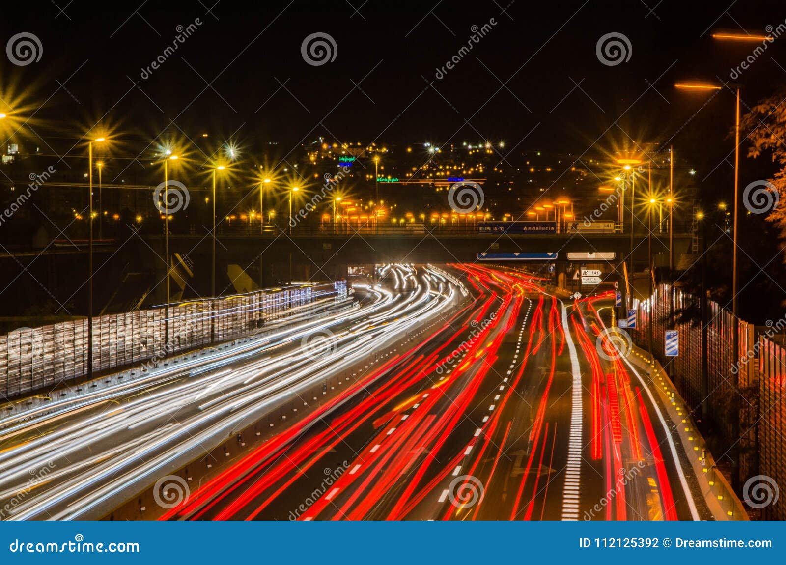 long exposure of cars in the night