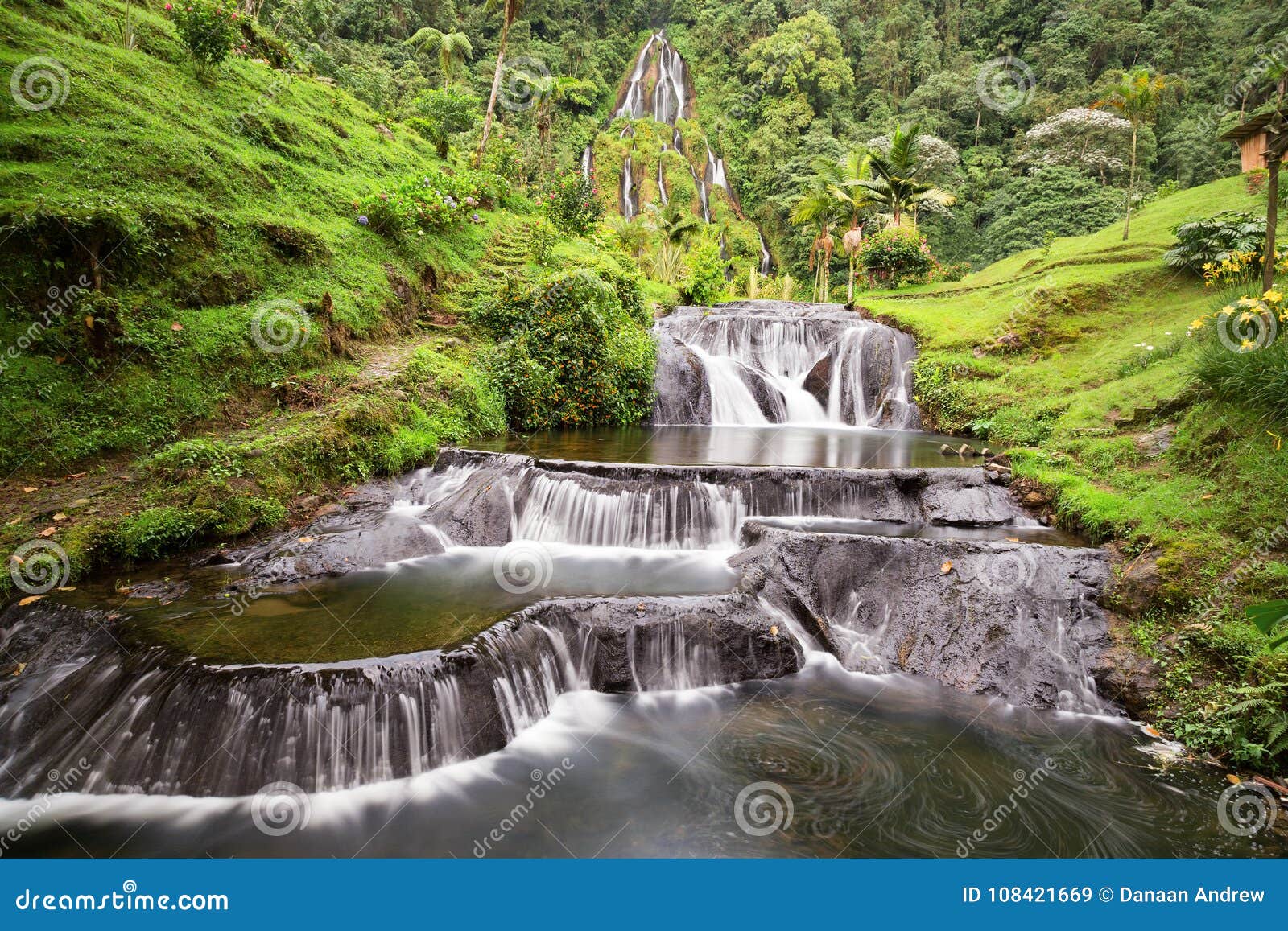 long exposure colombian waterfall