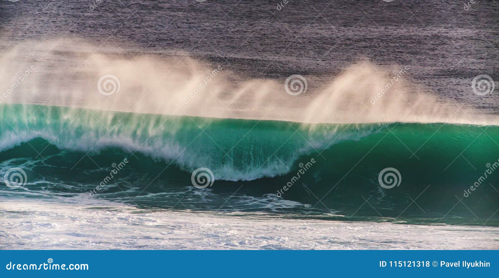 long exposure image of blue ocean big mavericks wave, california