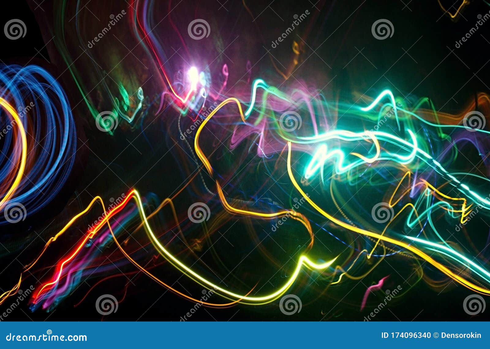 Long Exposure Light Painting Photography of Abstract Colourful Light  Element. Pattern, Texture, Decoration, Wallpaper. Stock Photo - Image of  curl, motion: 174096340