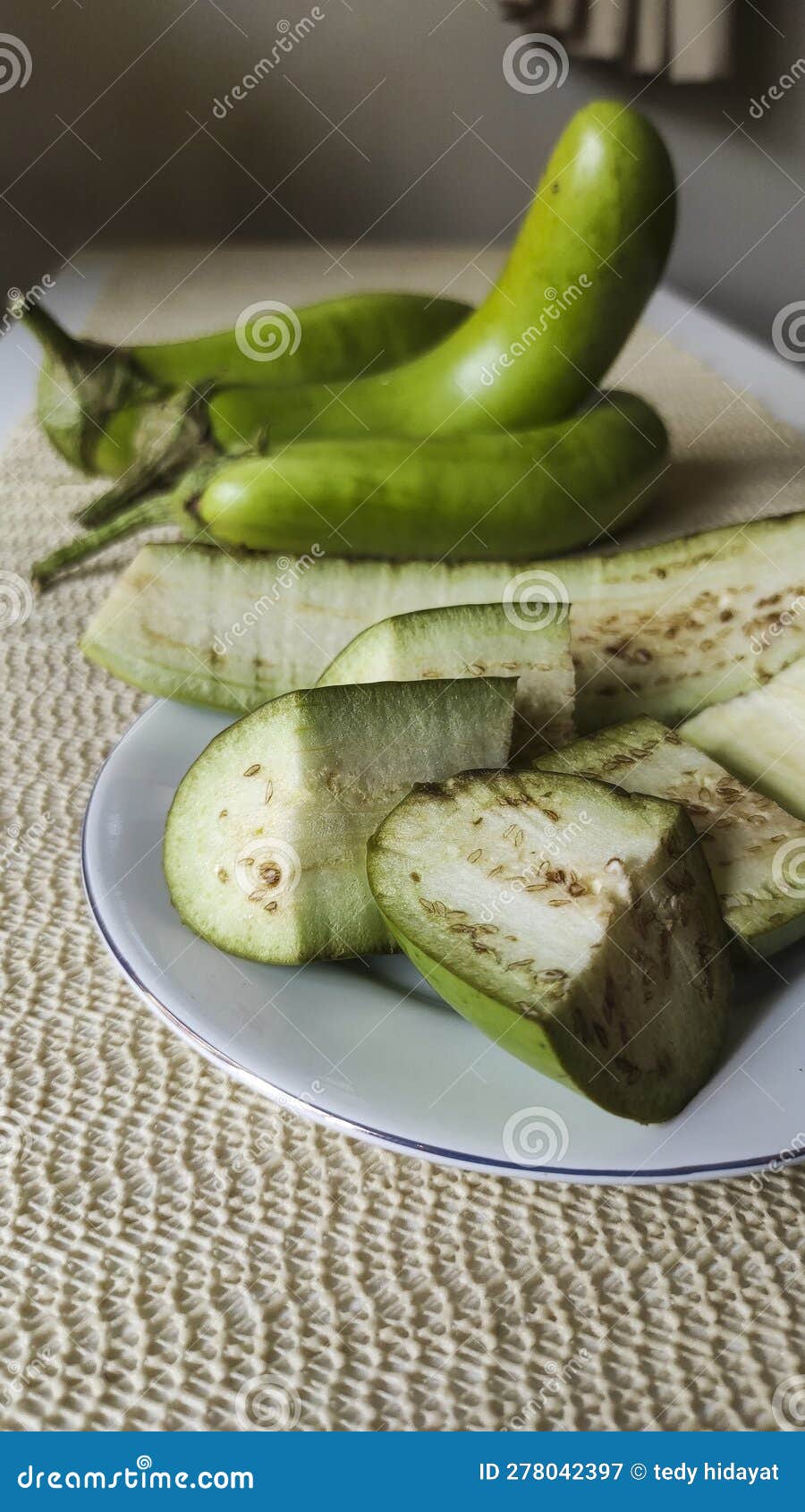 Long Green Eggplant are Quick To Cook Stock Image Image of climate
