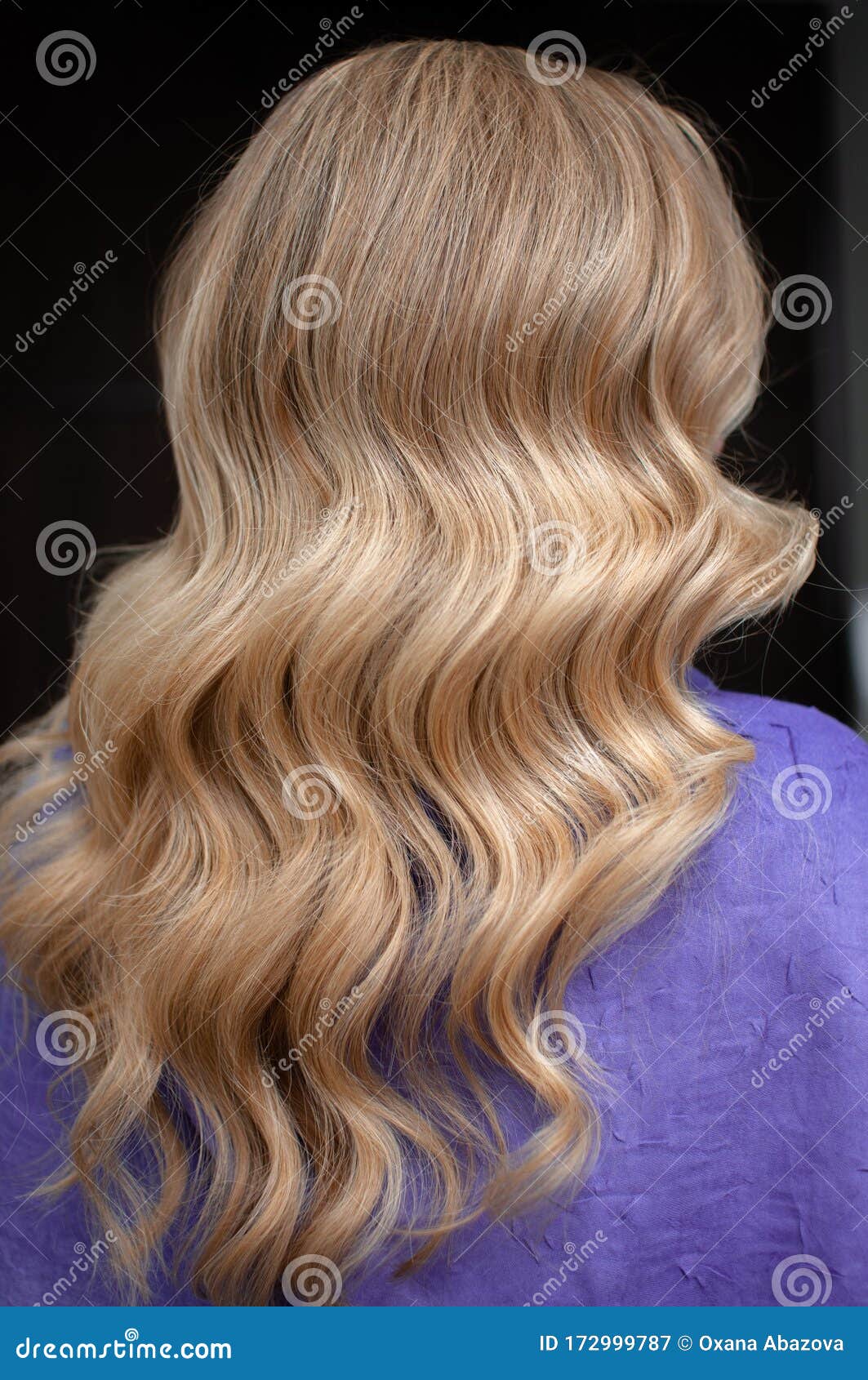 Long Hair of a Blonde Woman with Wave Hairstyle Stock Image - Image of  color, curly: 172999787