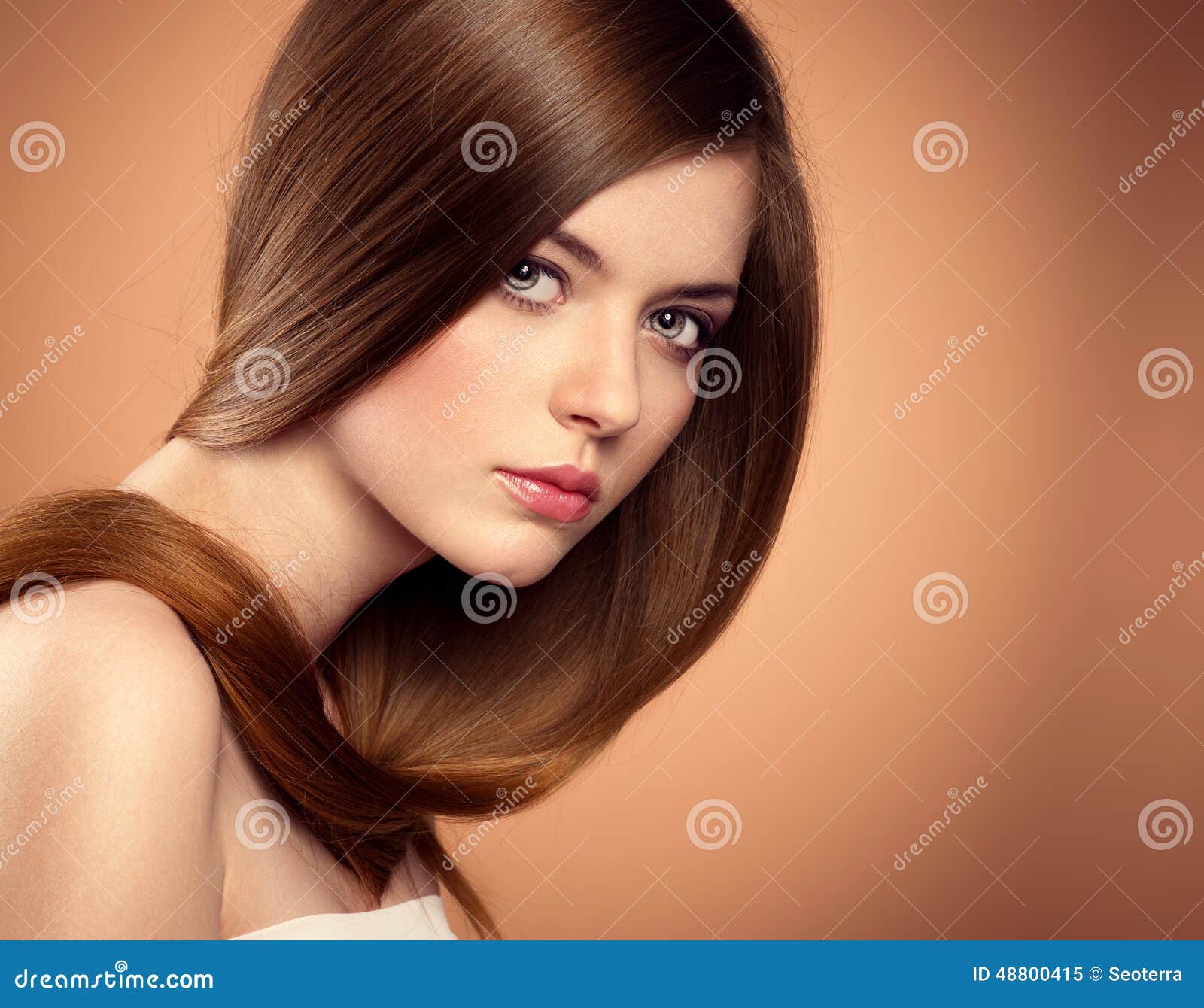 Profile of Beautiful Lady with Long Hair in Studio Stock Image - Image of  salon, woman: 65326161