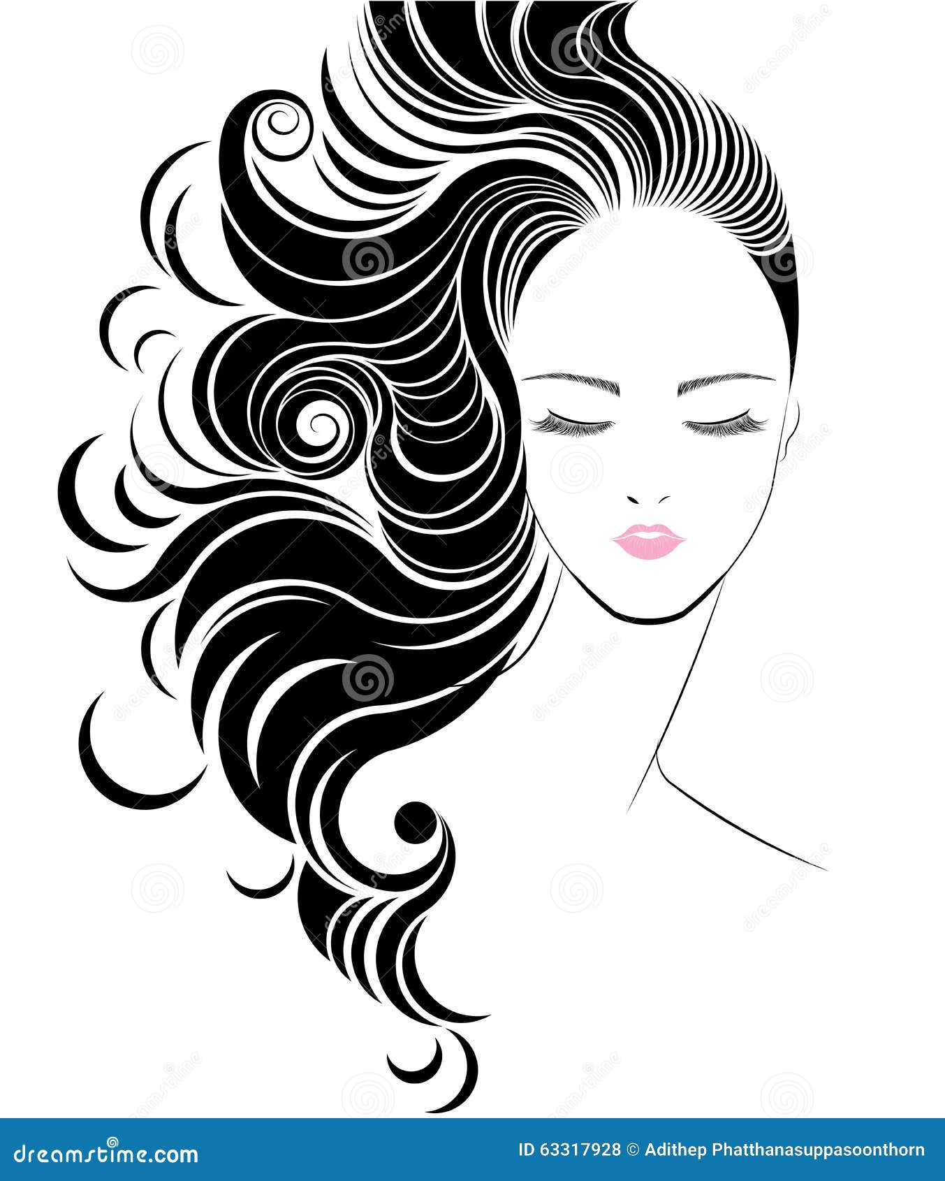 Long Hair Style Icon, Logo Women Face Stock Vector - Illustration of lady, girl: 63317928 Long Hair Style Icon, Logo Women Face Stock Vector - Illustration of lady, girl: 63317928