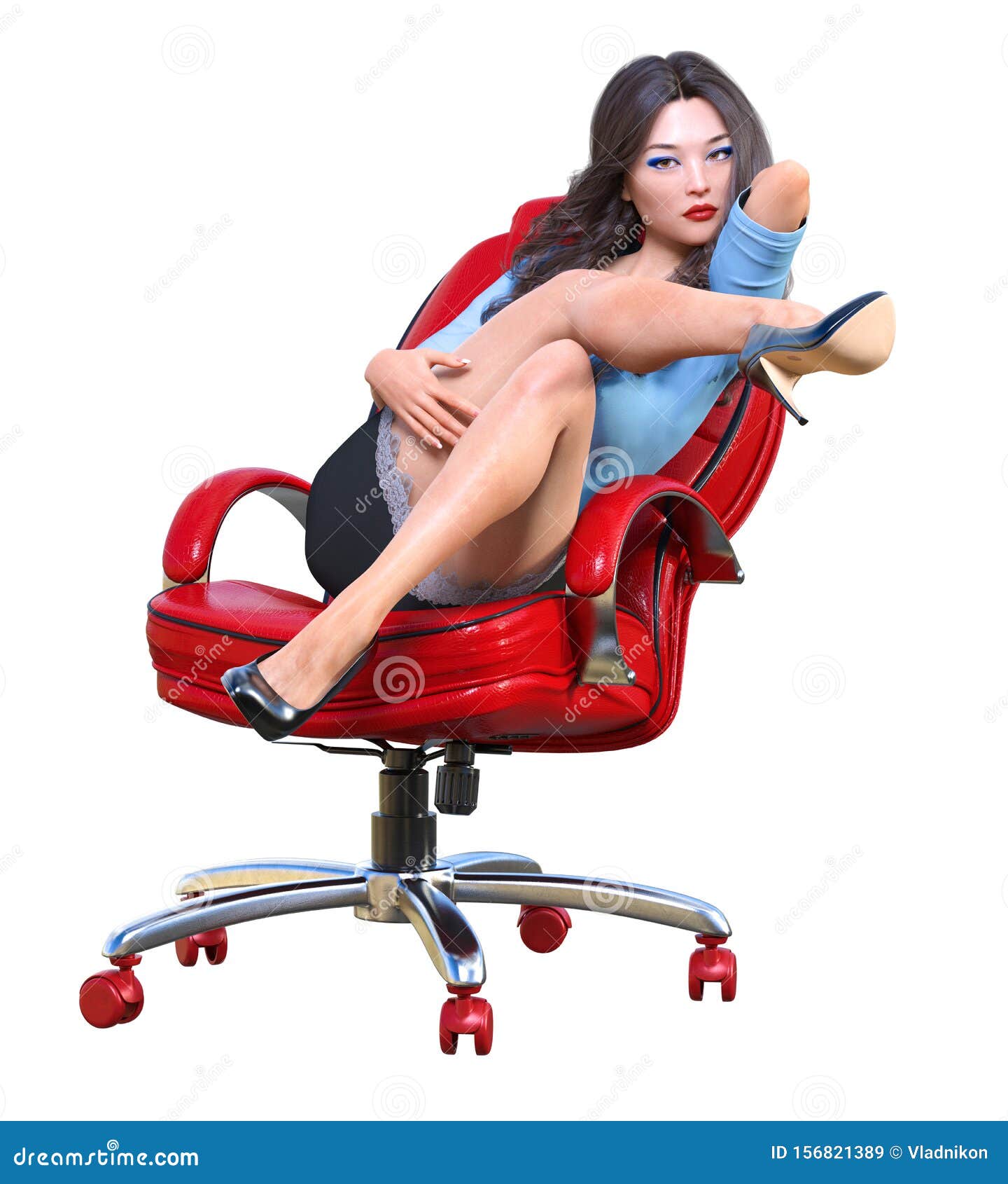 Hot Girl On Office Chair