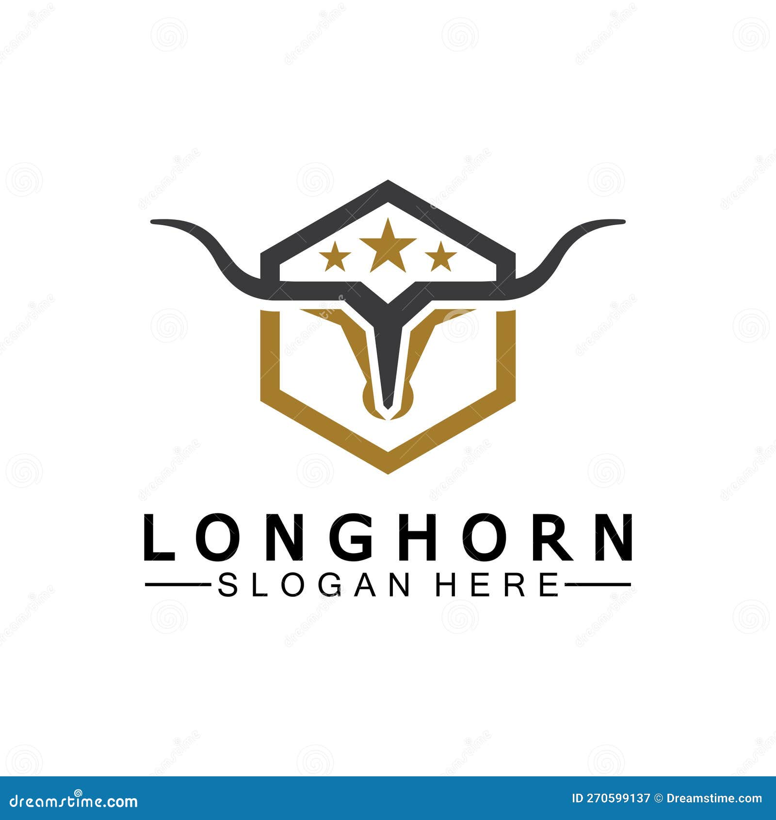 Long Horn Logo Template Vector Illustration Design Stock Vector Illustration of mascot, horn