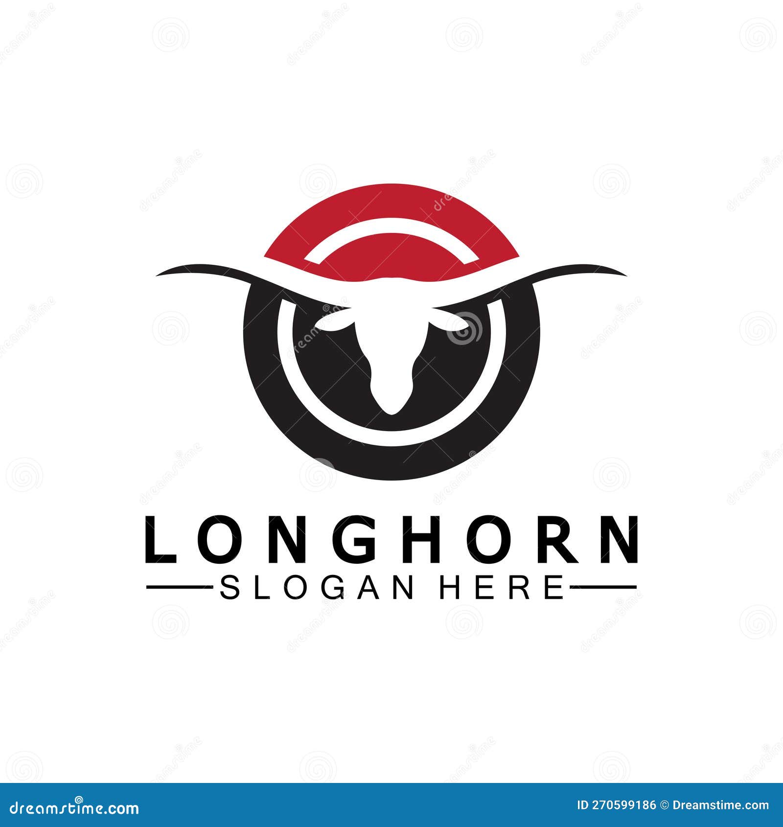 Long Horn Logo Template Vector Illustration Design Stock Vector