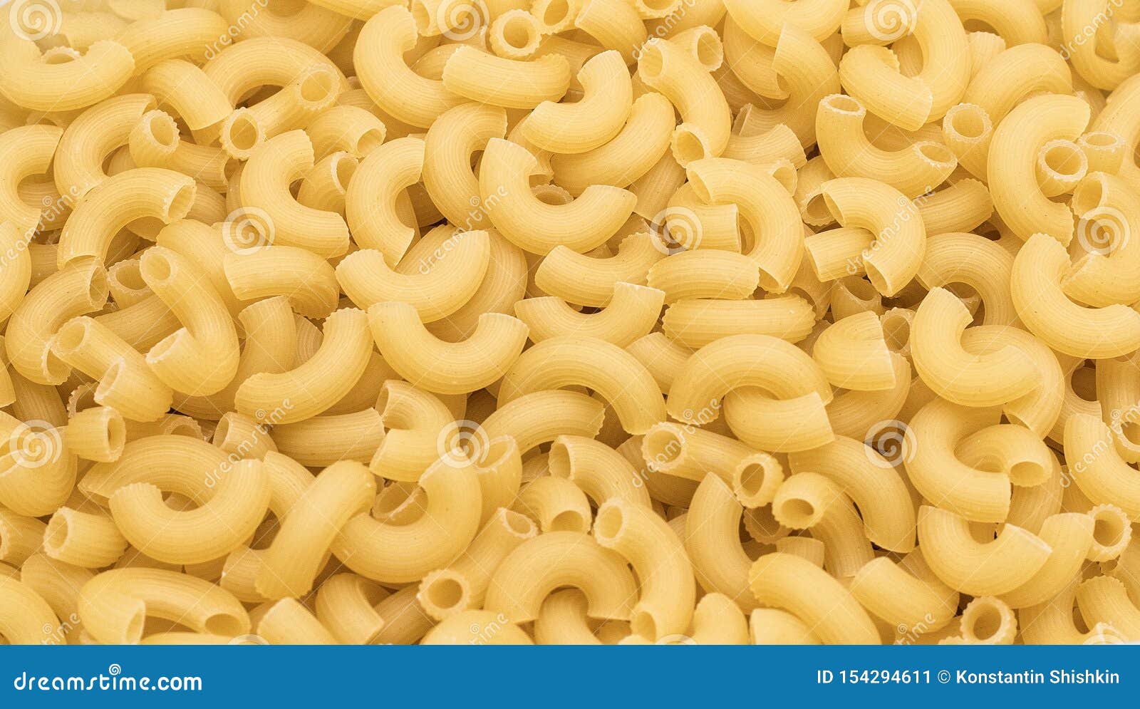 Long Horns Pasta in in Quantities Macaroni Texture Stock Image