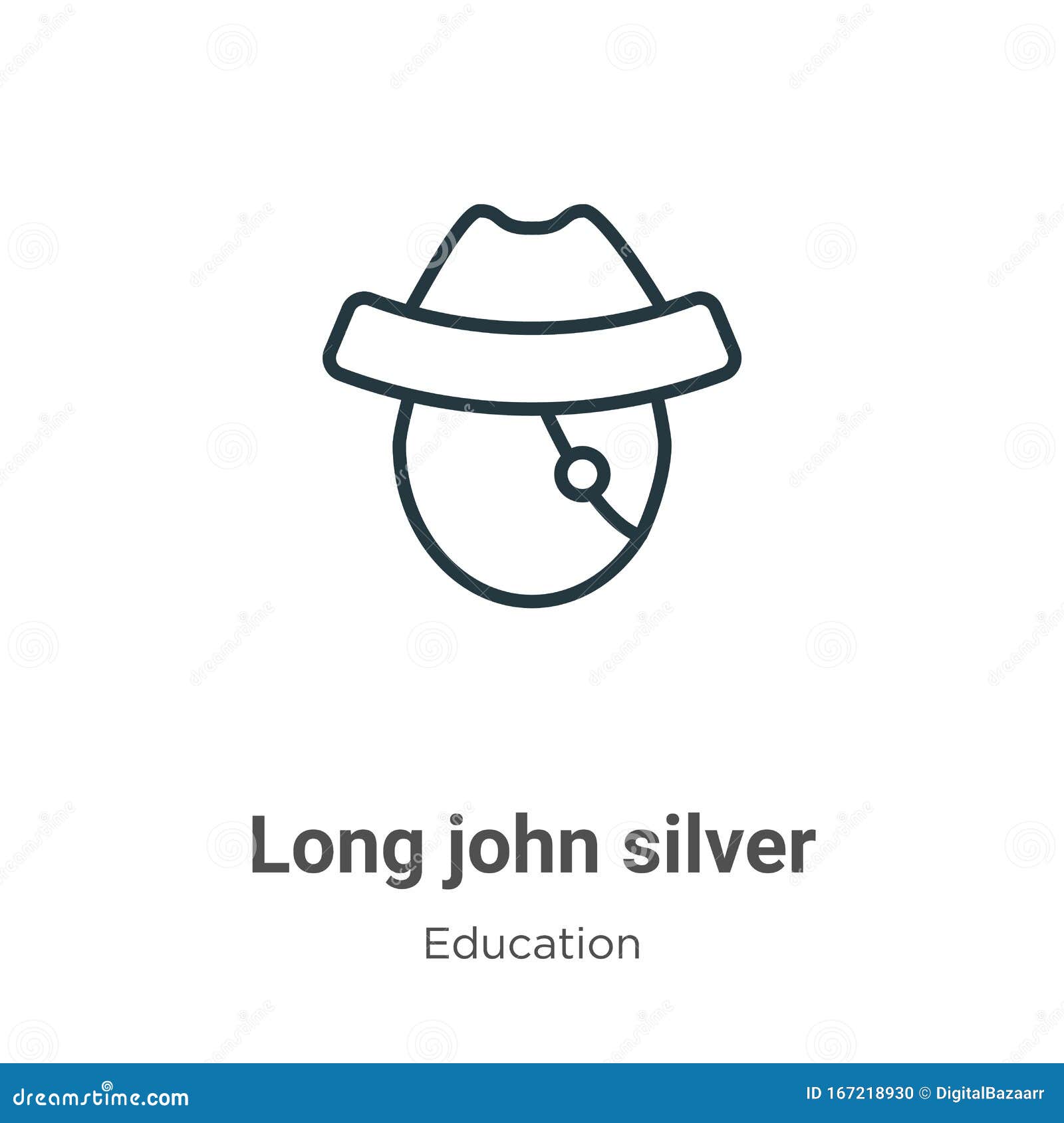 Long John Silver Outline Vector Icon. Thin Line Black Long John Silver ...