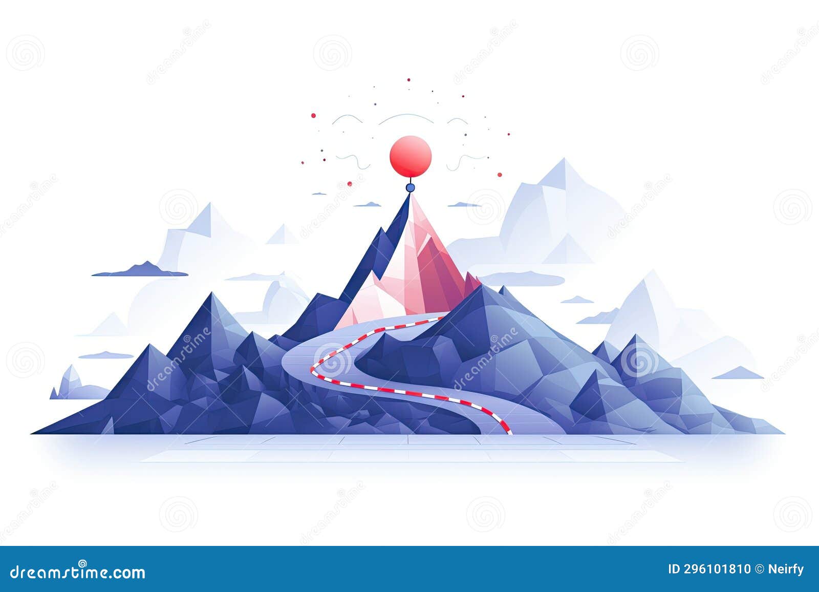 Long journey concept stock illustration. Illustration of snow 296101810
