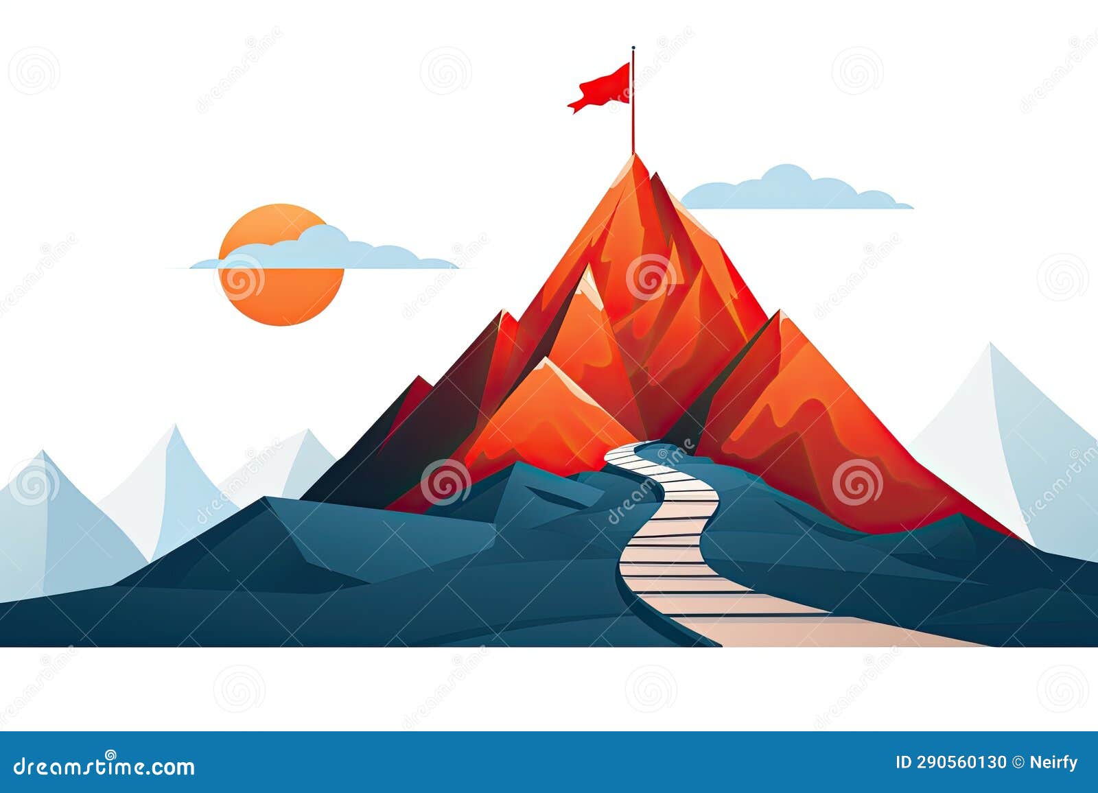 Long journey concept stock illustration. Illustration of snow 290560130