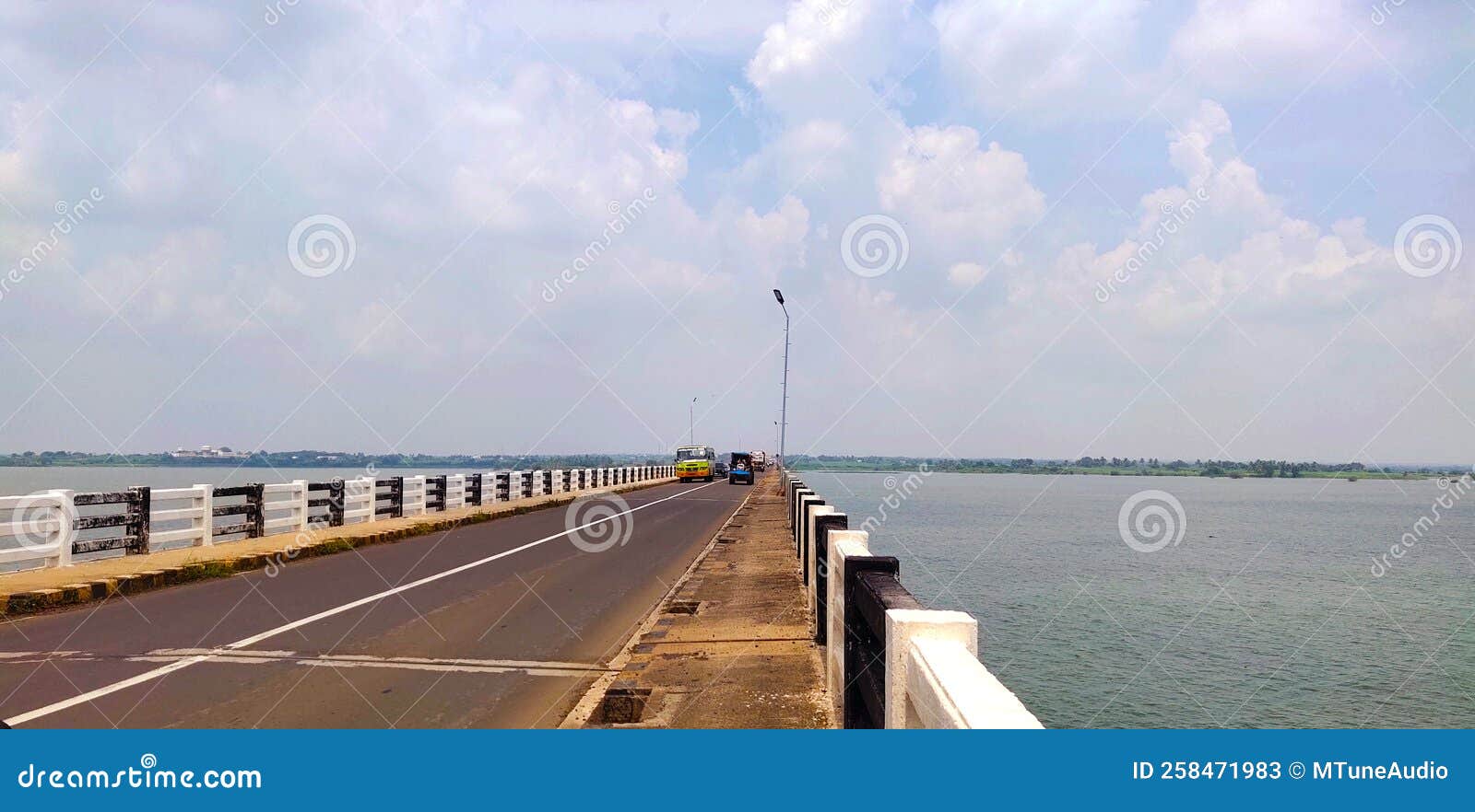 Long Krishna River Bridge stock image. Image of walkway 258471983