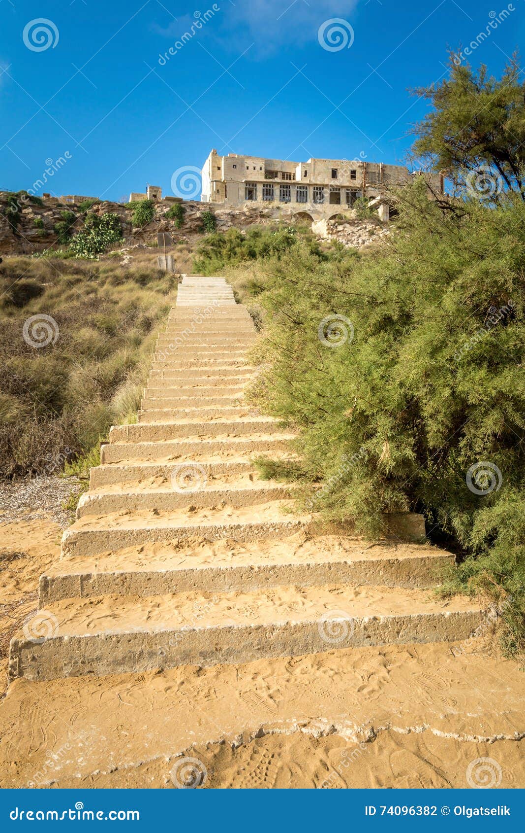 Long ladder from the beach stock photo. Image of detail 74096382