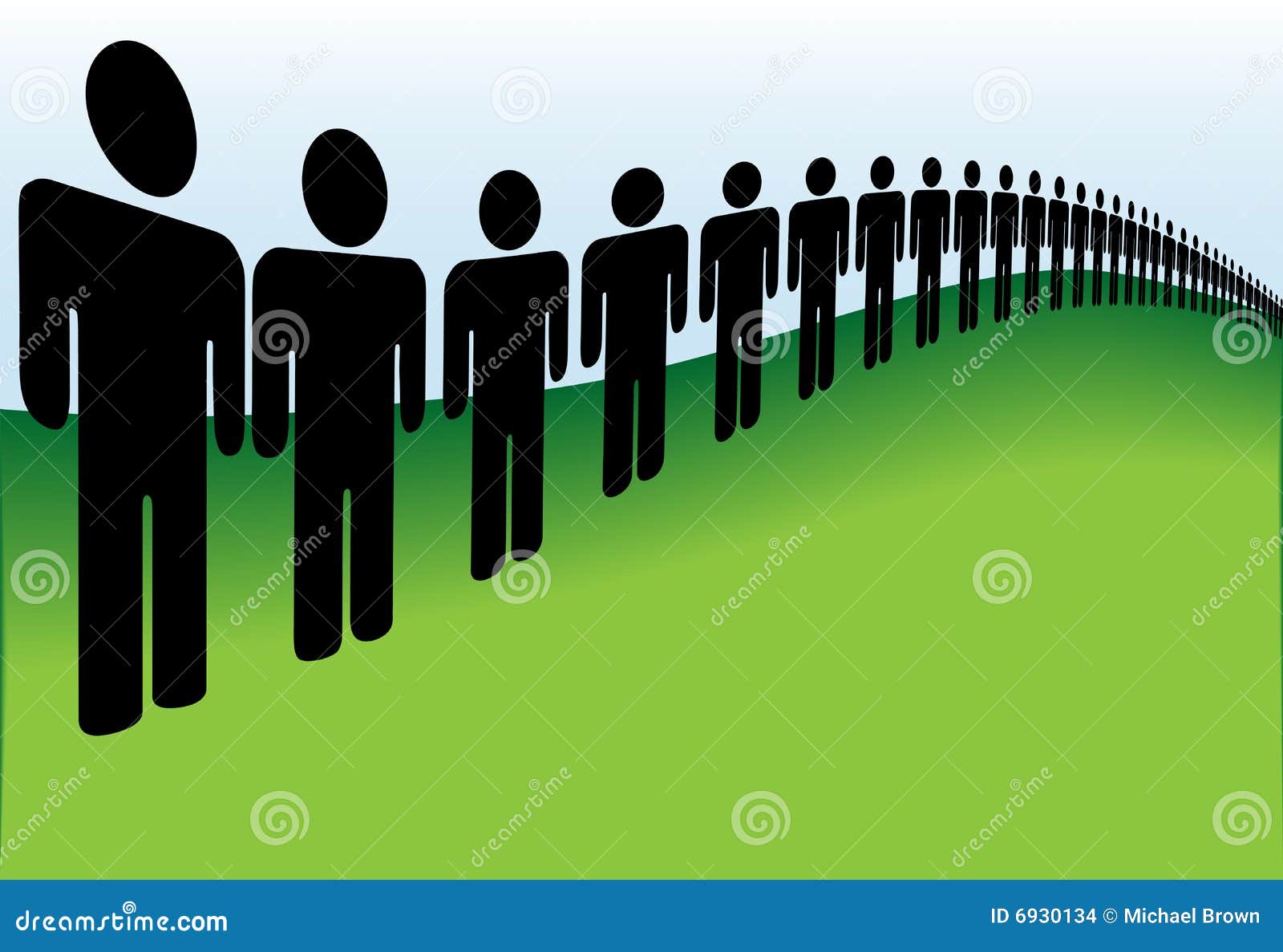 Long Line Of People Lined Up On The Earth Stock Vector Illustration Of Symbol Abstract