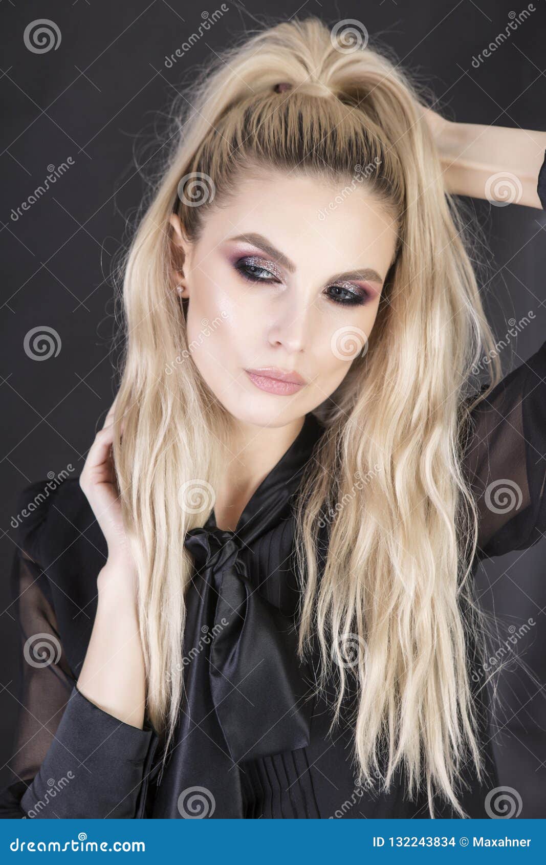Long Messy Hairstyle and Strong Professional Make Up Stock Photo - Image of eyes, blue: 132243834 Long Messy Hairstyle and Strong Professional Make Up Stock Photo - Image of eyes, blue: 132243834