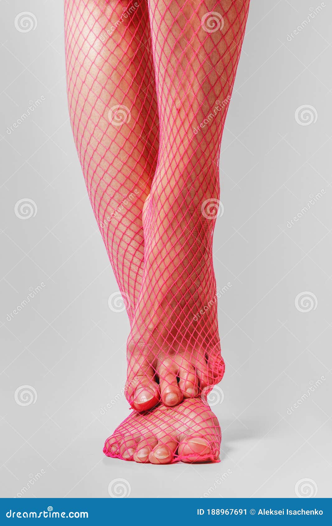 Long Muscular Female Legs in Pink Fishnet Tights Stock Image - Image of  comfortable, caucasian: 188967691