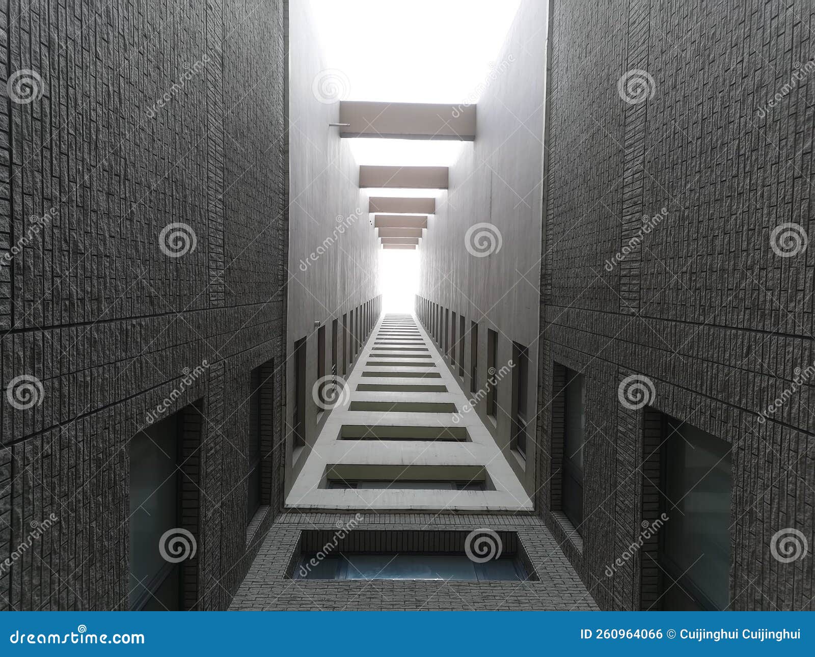 Long and Narrow Architectural Space Stock Photo Image of people, meet
