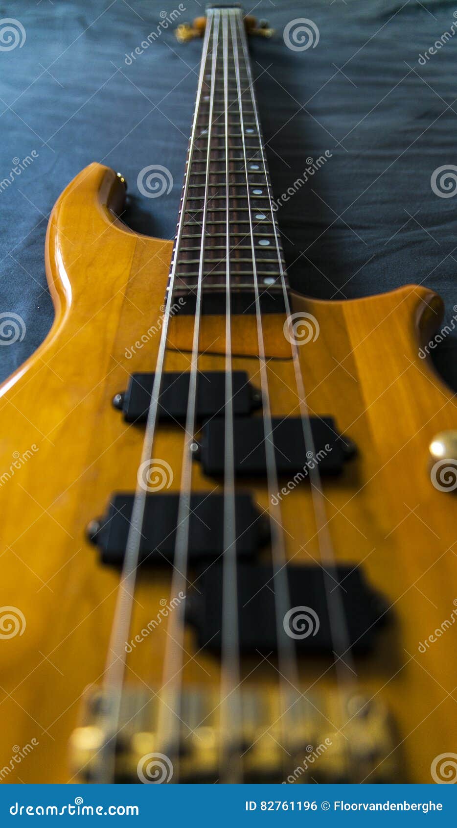 Long Neck Bass Guitar stock photo. Image of bass, closeup 82761196