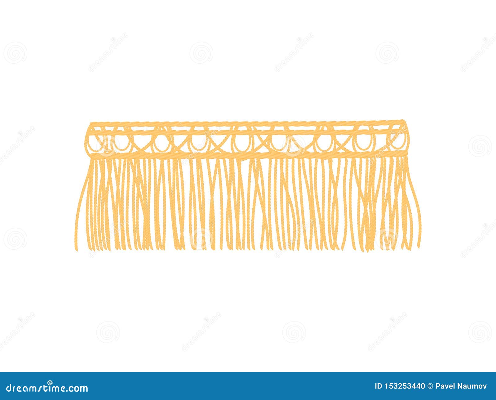 Long Ornamental Braid of Threads. Vector Illustration on White