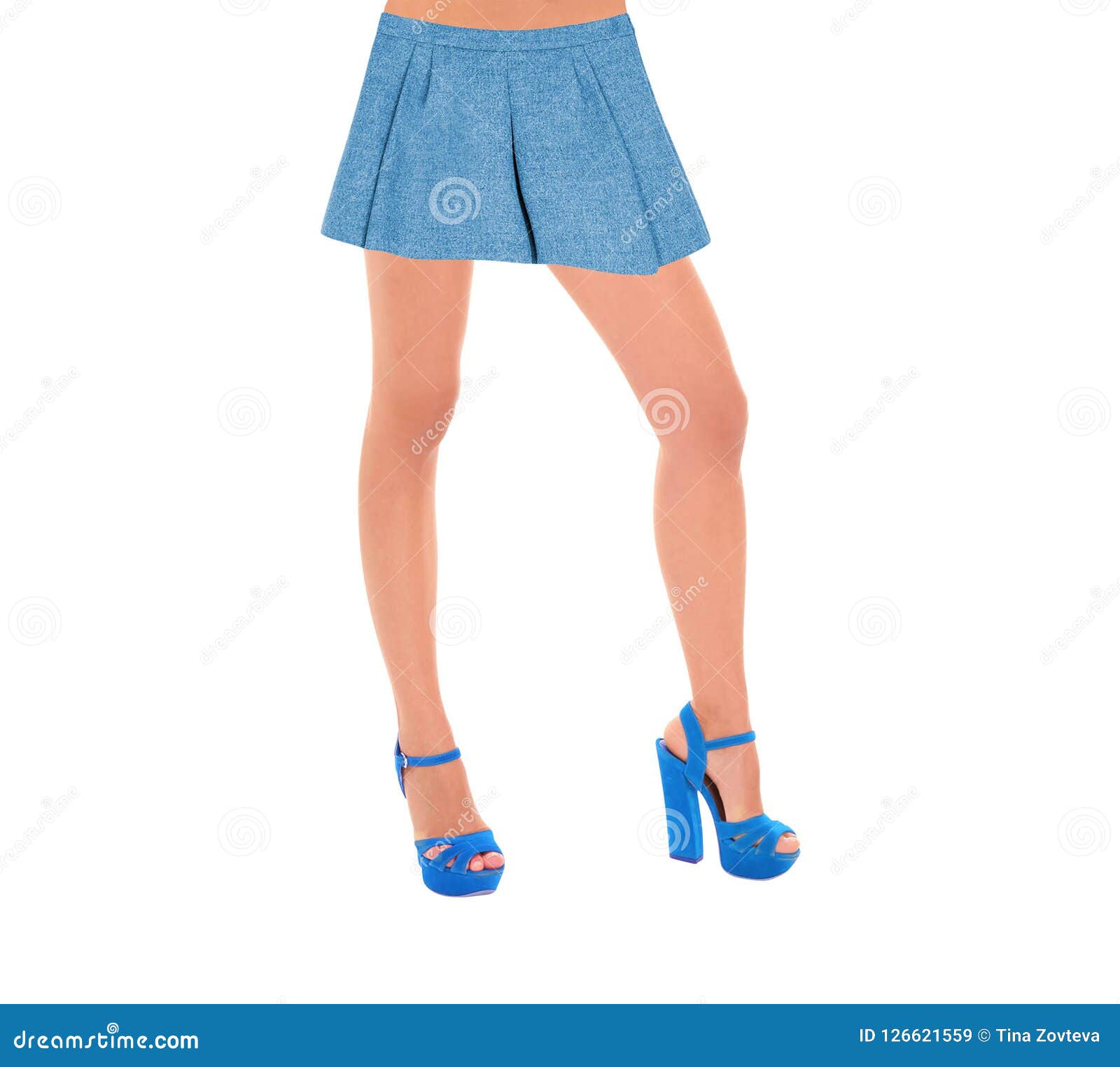 Long Pretty Woman Legs, Isolated on White Stock Image - Image of ...