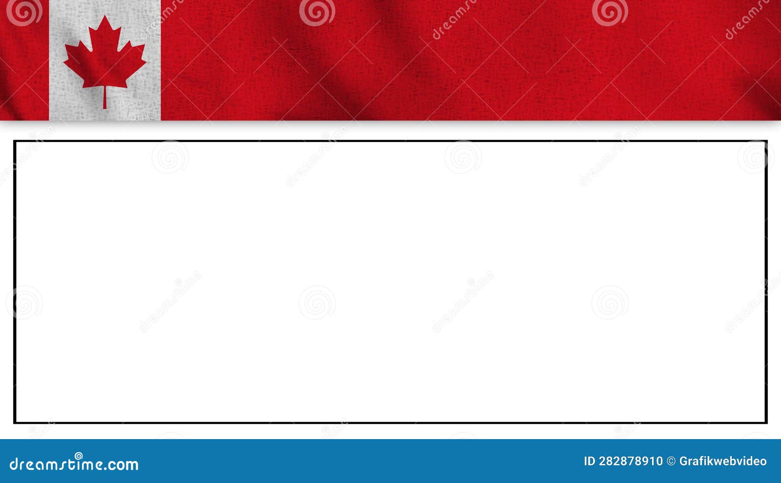 Long Realistic Canada Flag and Blank Background Area Stock Illustration ...