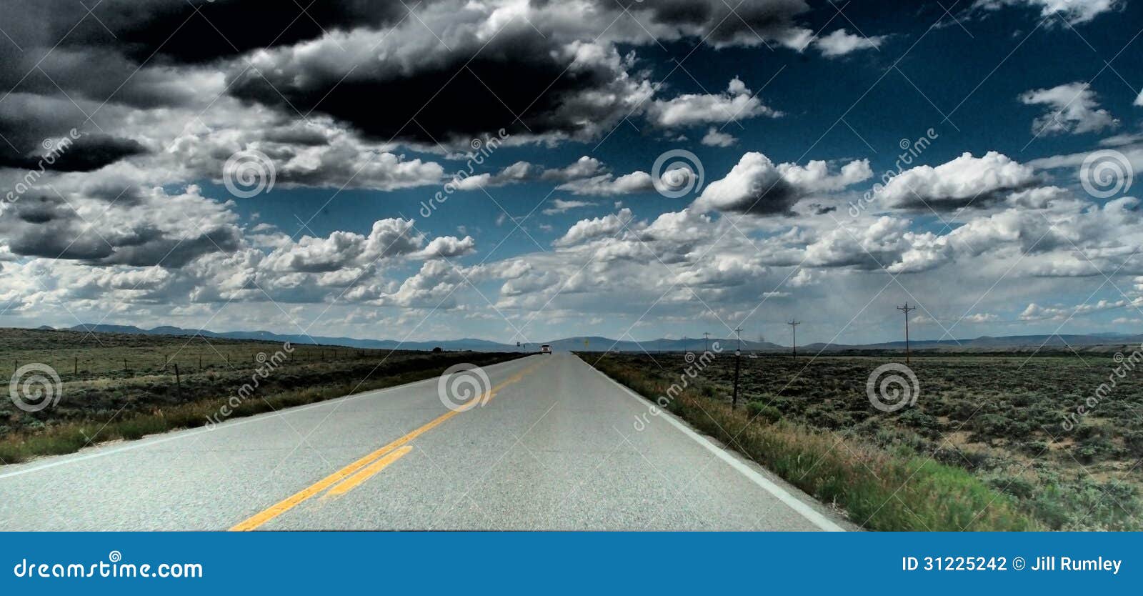 Long Road to Nowhere stock photo. Image of storm, stormy 31225242