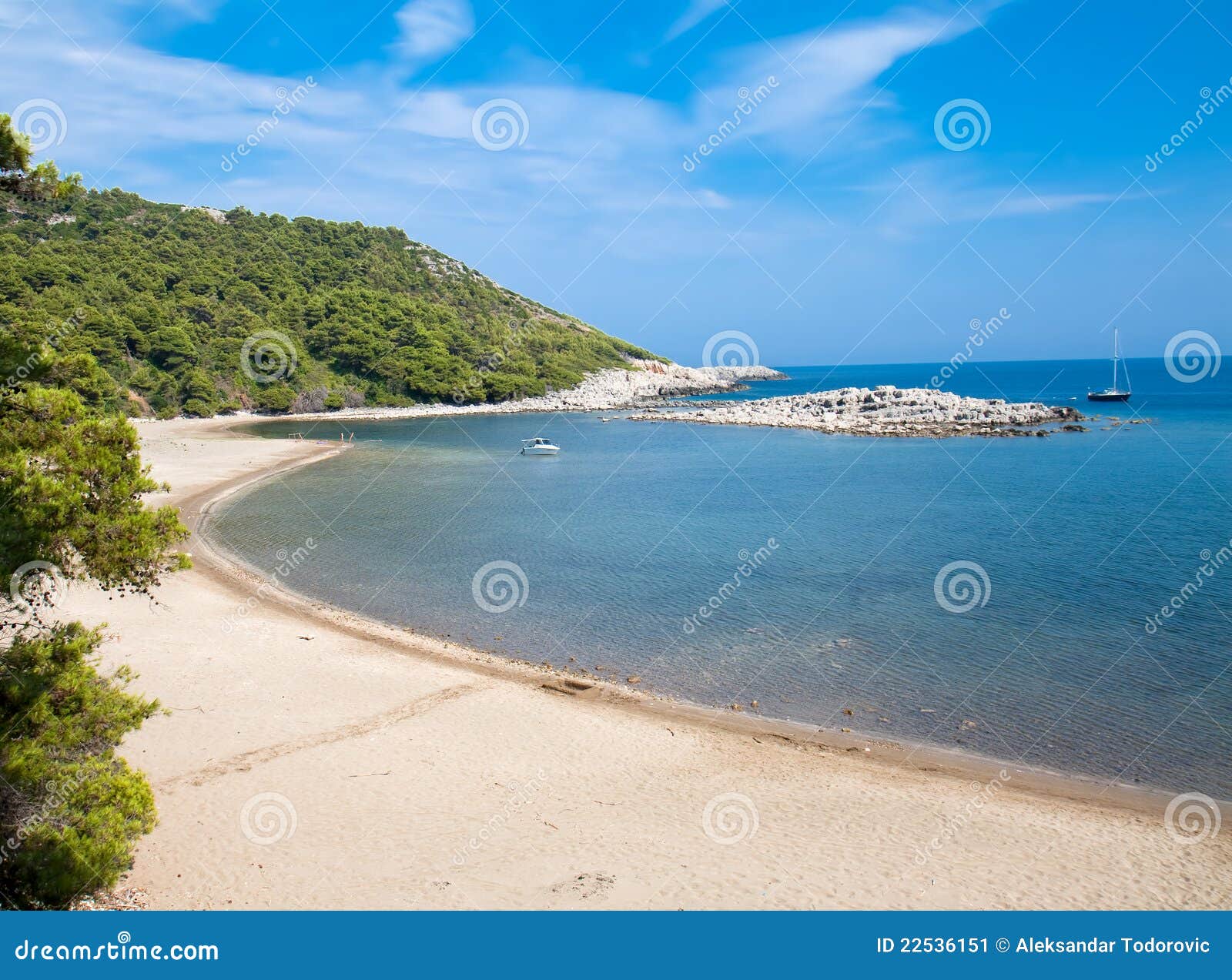 Long Sand Turkovic Bay Island Mljet Stock Image - Image of ...