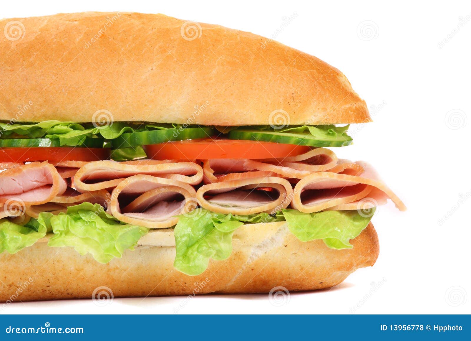Long sandwich isolated stock photo. Image of gourmet 13956778