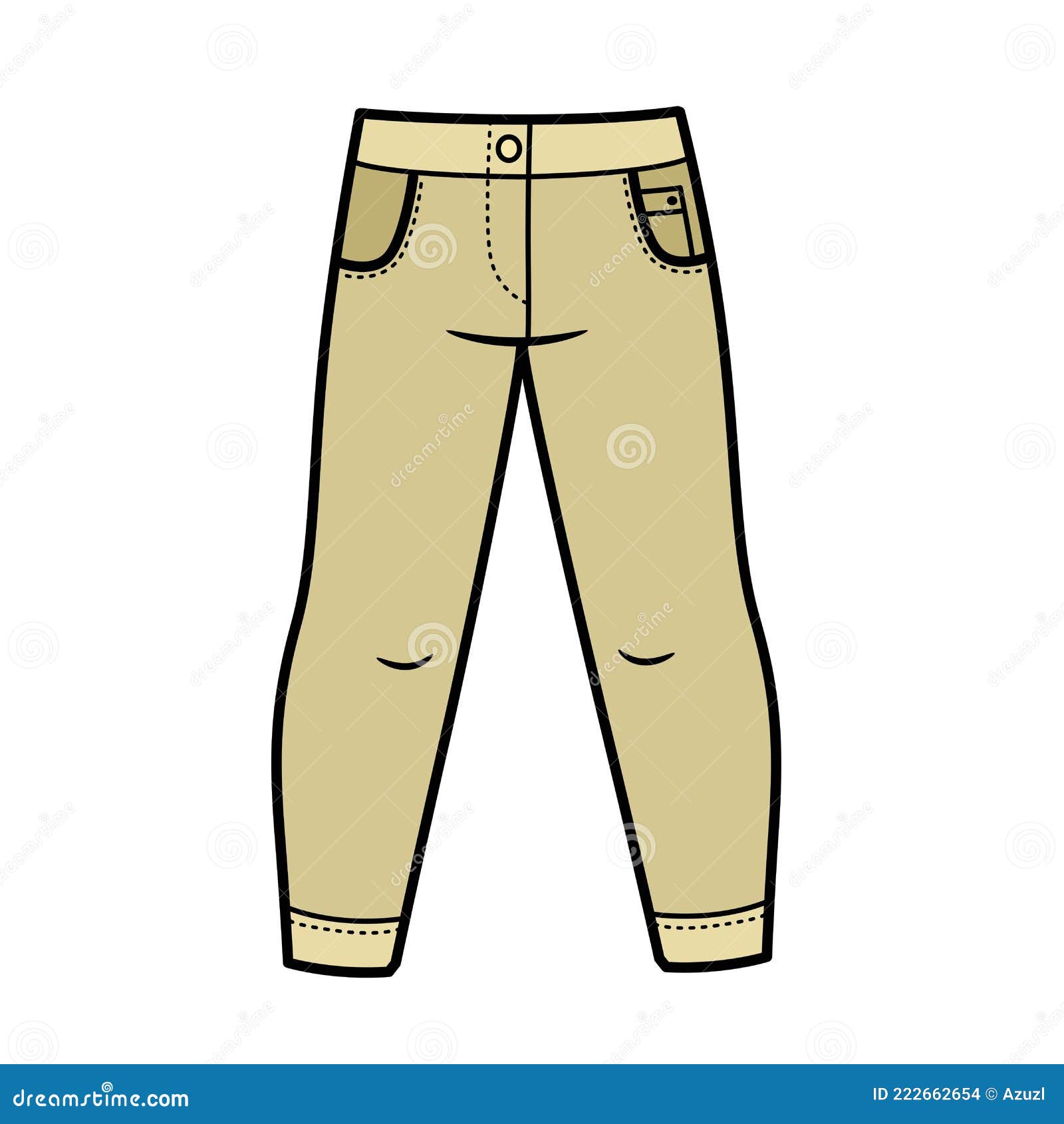 Long Skinny Pants Color Variation for Coloring Page Isolated on White ...