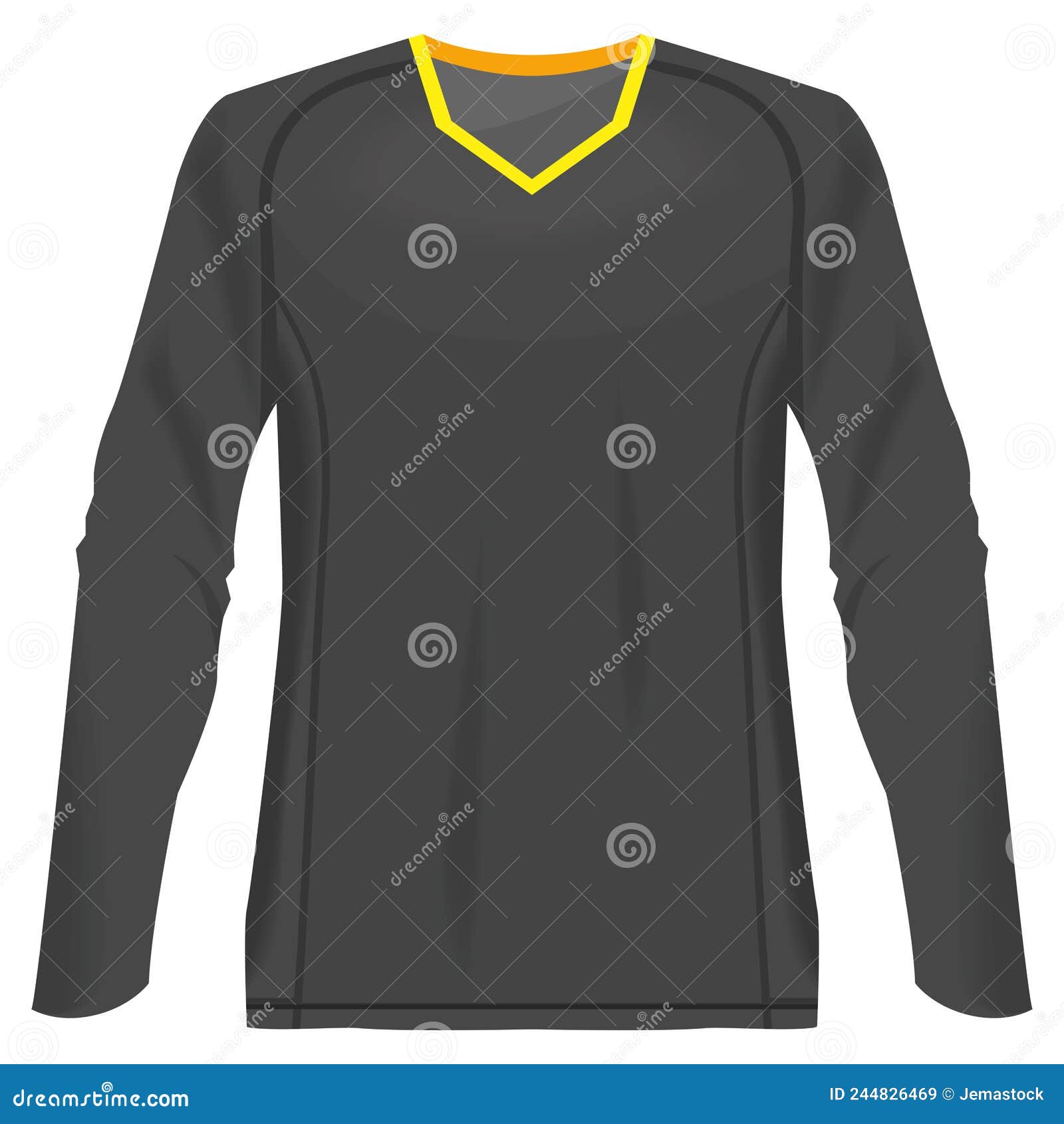 Long sleeve jersey front stock vector. Illustration of vector - 244826469