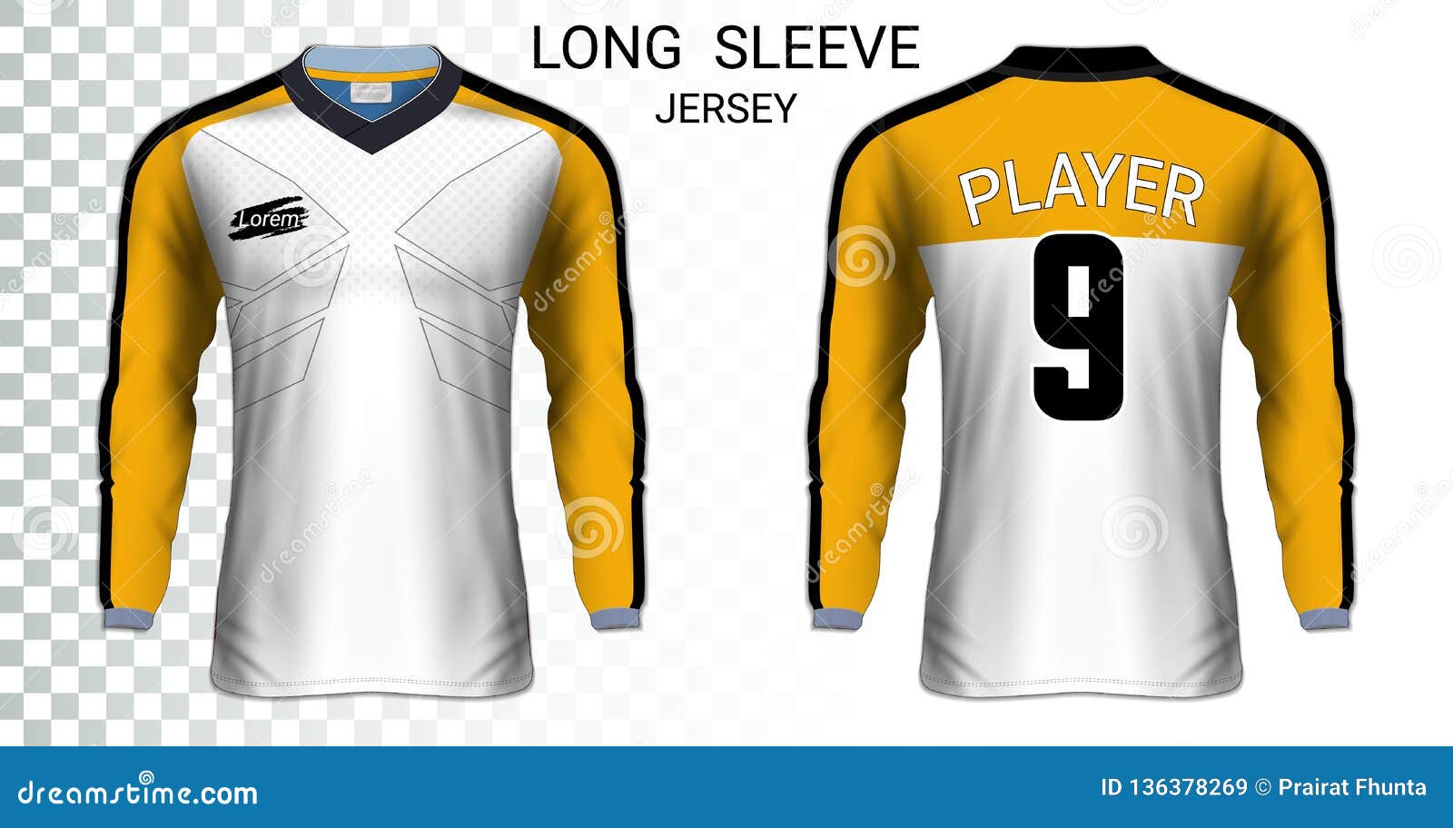 Download Long Sleeve Soccer Jerseys T Shirts Mockup Template Stock Vector Illustration Of Motorcycles Front 136378269