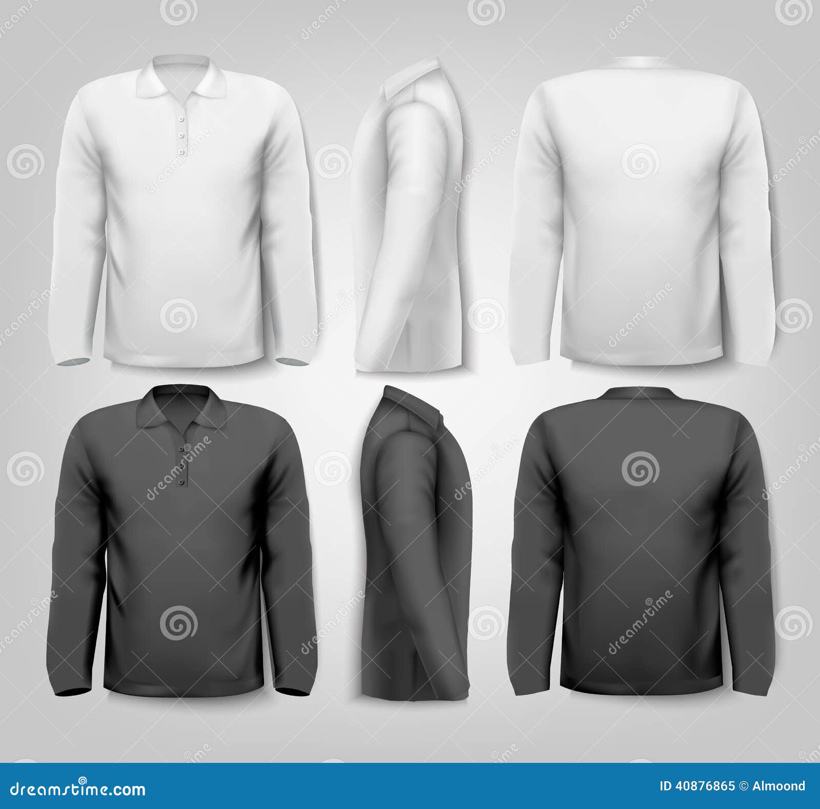 Long Sleeved Shirts with Sample Text Space. Stock Vector - Illustration ...