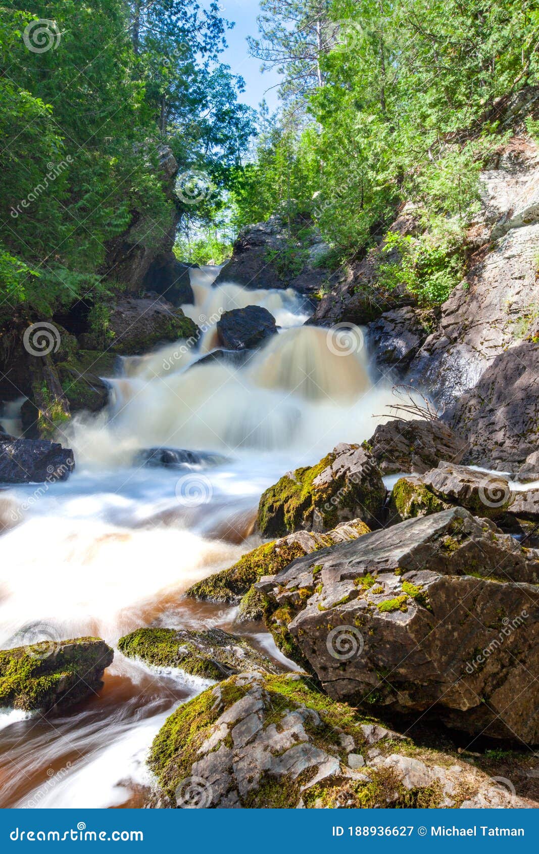 long slide falls, marinette county, wisconsin june 2020 on the north branch pemebonwon river