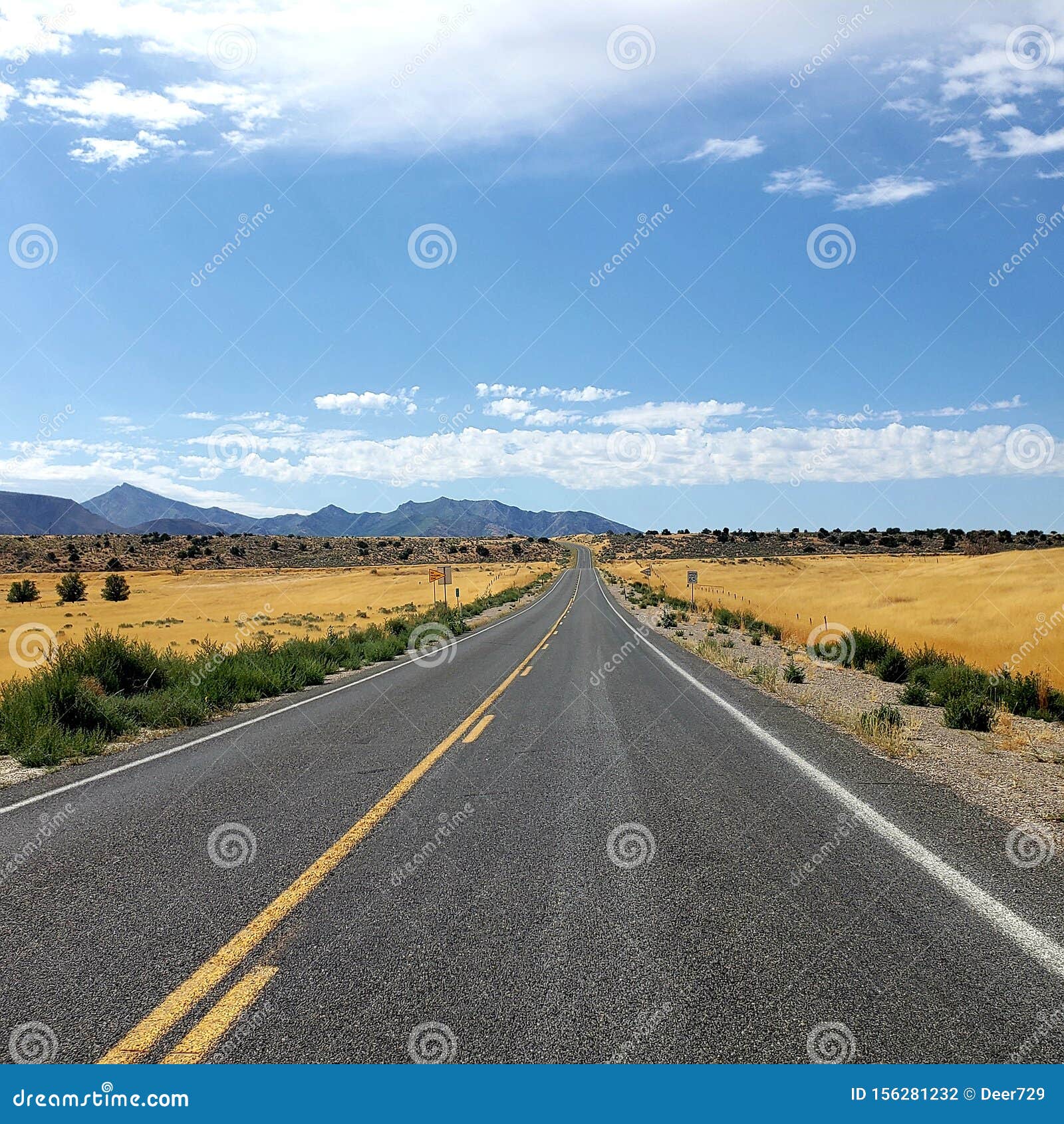 long straight distance on the rural road