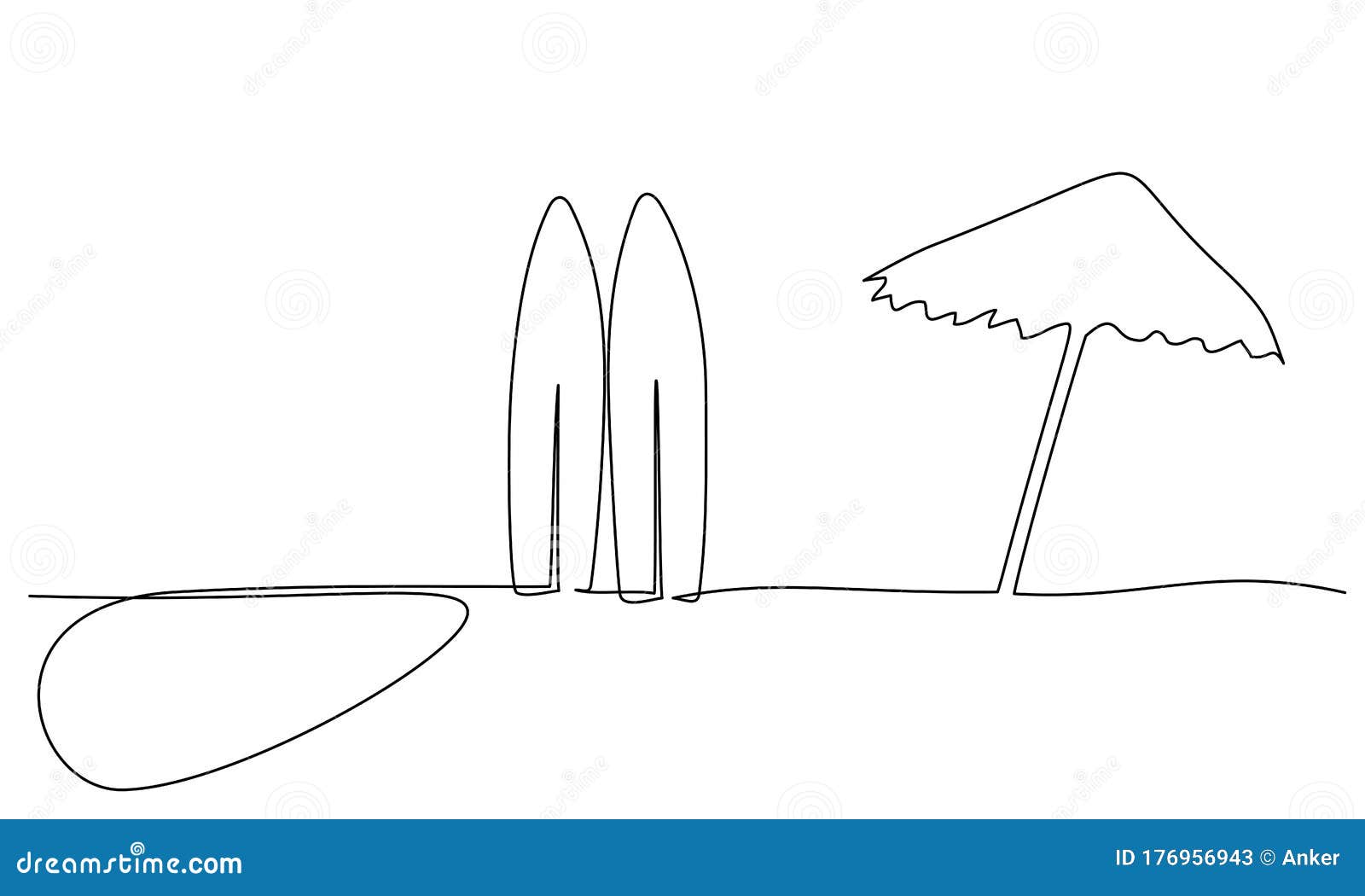 Long Surfboard Standing Up in Sand of Beach Stock Vector Illustration of person, conceptual